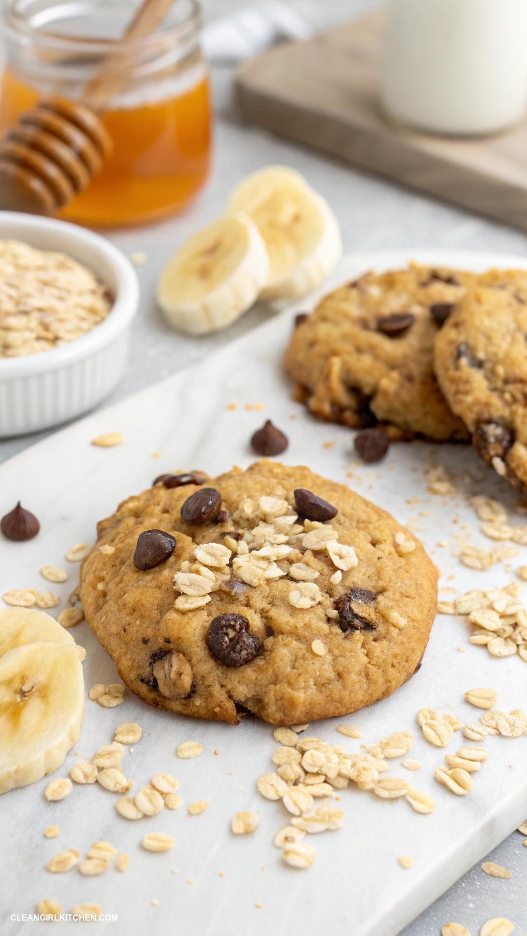 healthy baking recipes Banana Oatmeal Cookies