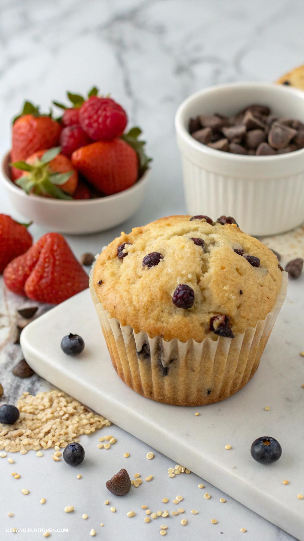 healthy baking recipes Quinoa Chocolate Chip Muffins