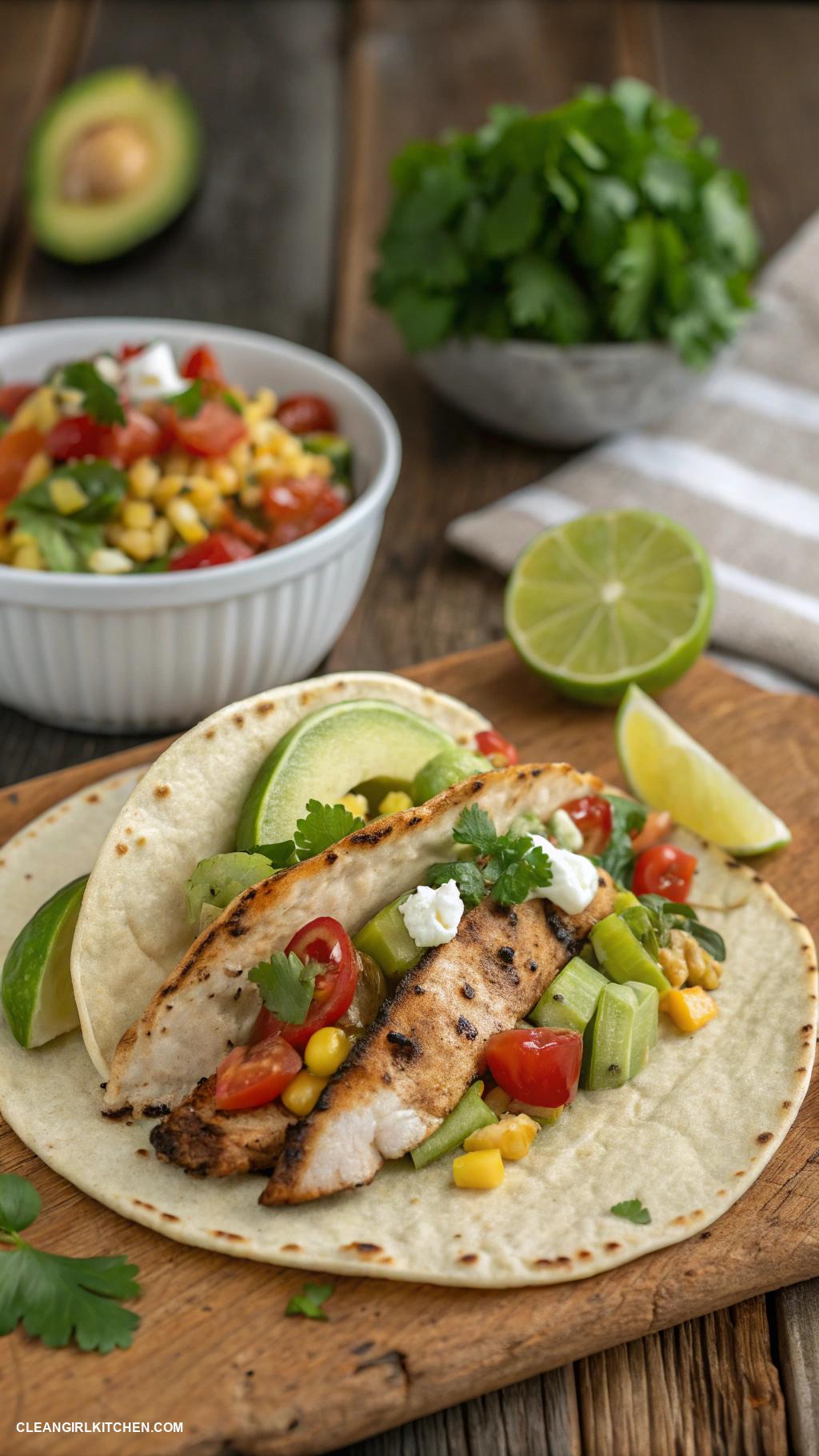 healthy chicken recipes Lime Cilantro Grilled Chicken Tacos