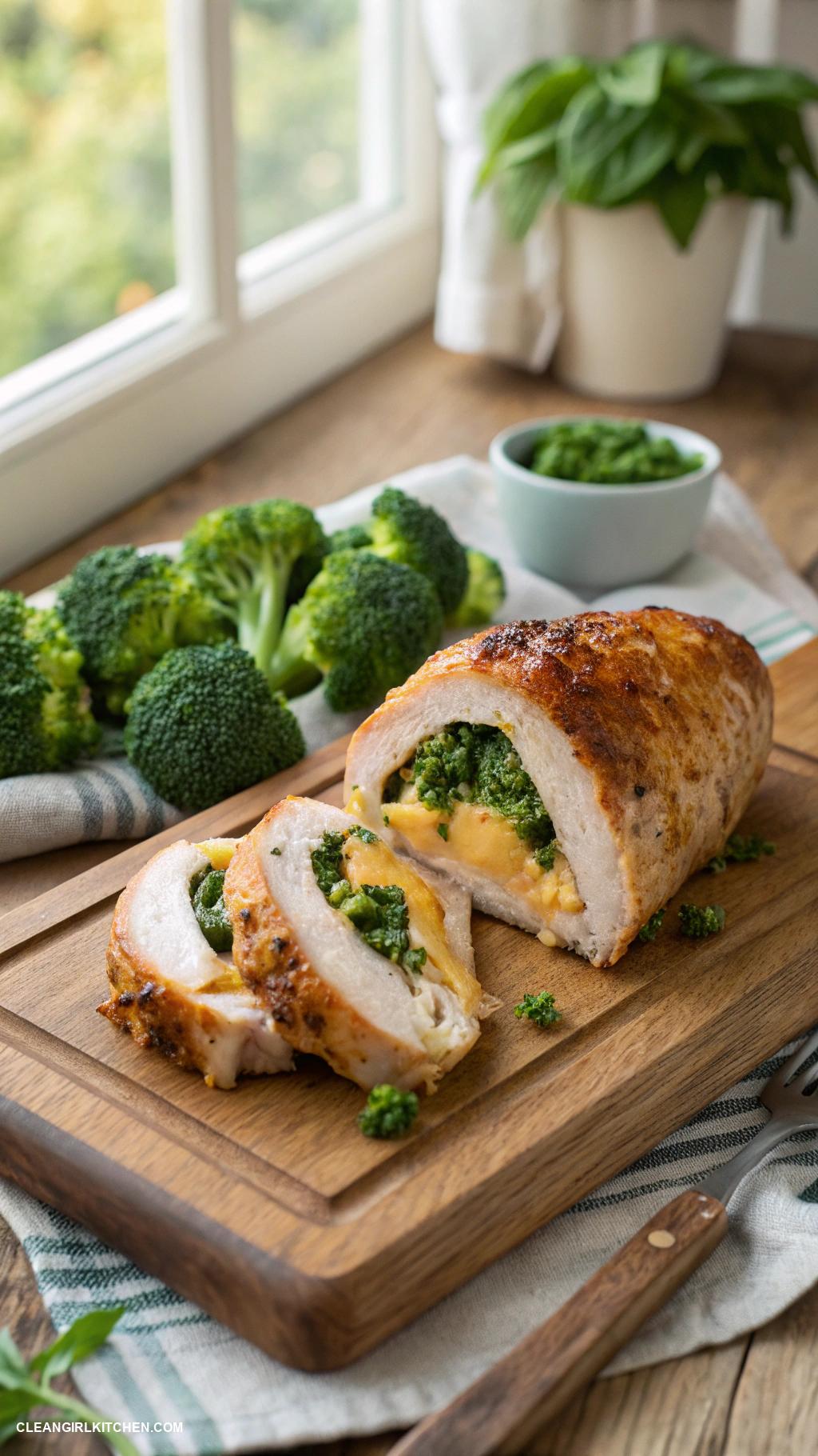 healthy chicken recipes Stuffed Chicken Breast with Broccoli and Cheese
