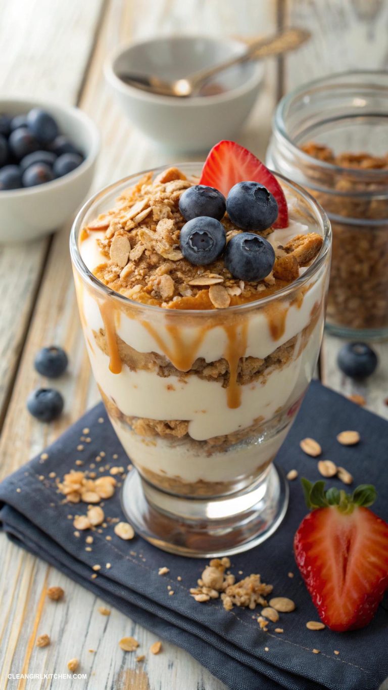 healthy dessert recipes Healthy Peanut Butter Yogurt Parfait