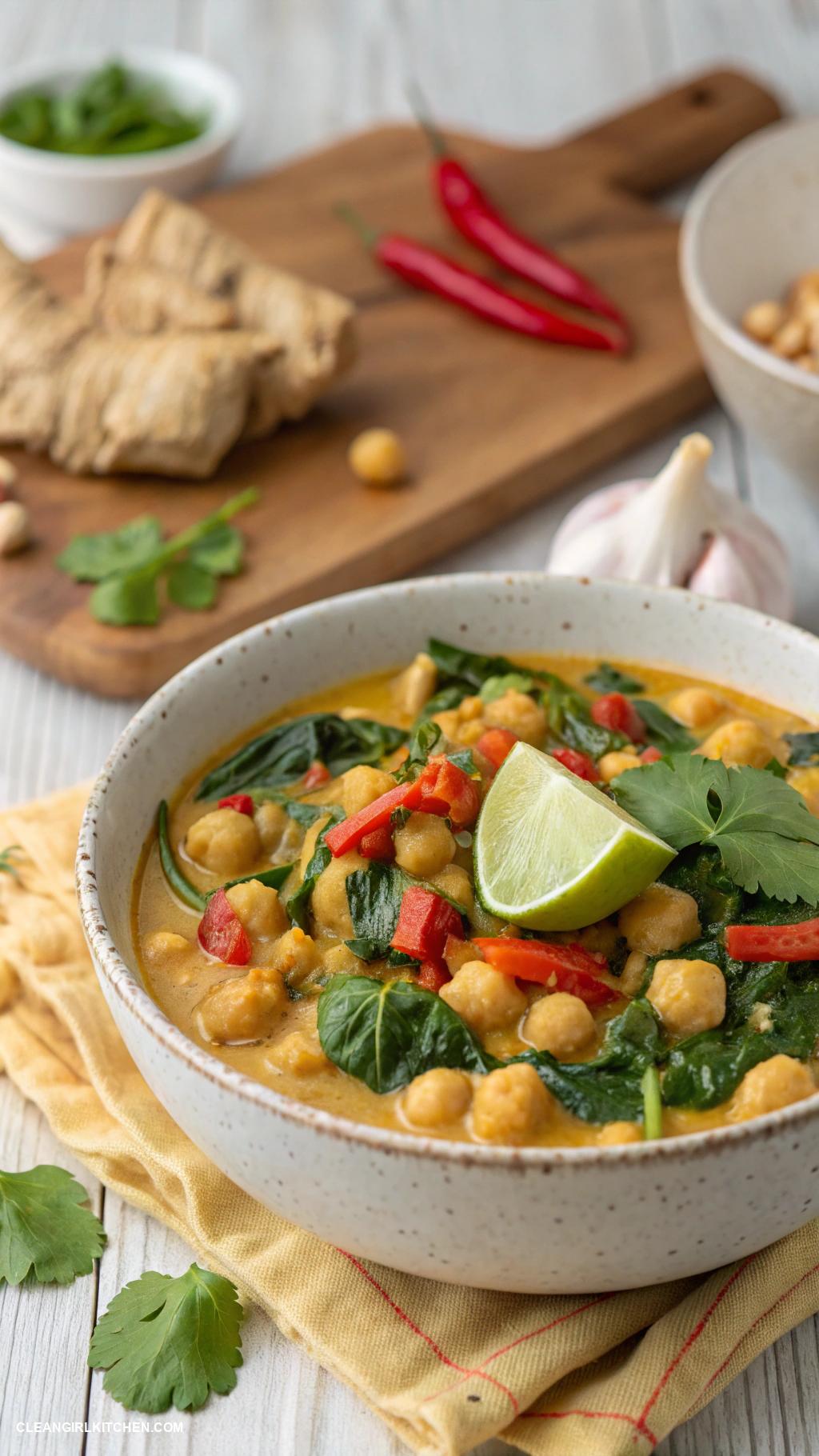 healthy dinner recipes Chickpea and Spinach Curry
