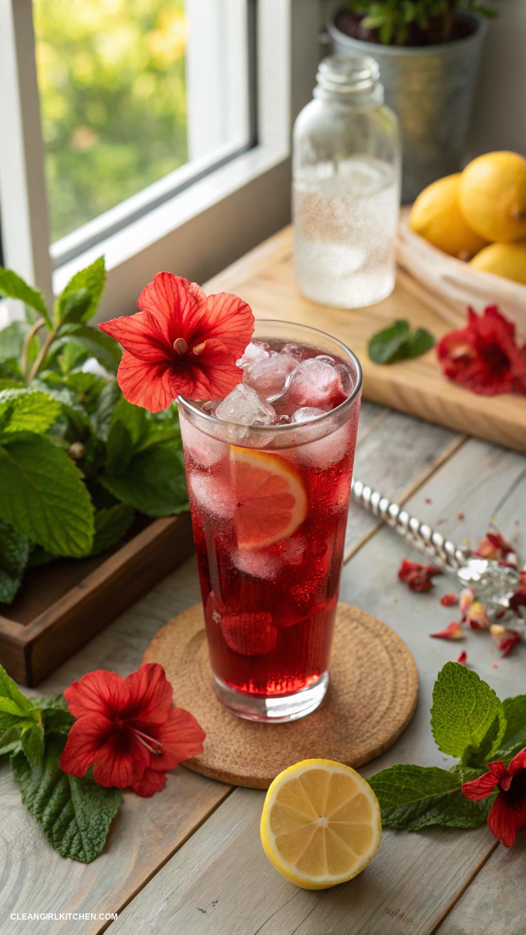 healthy drinks Iced Hibiscus Tea
