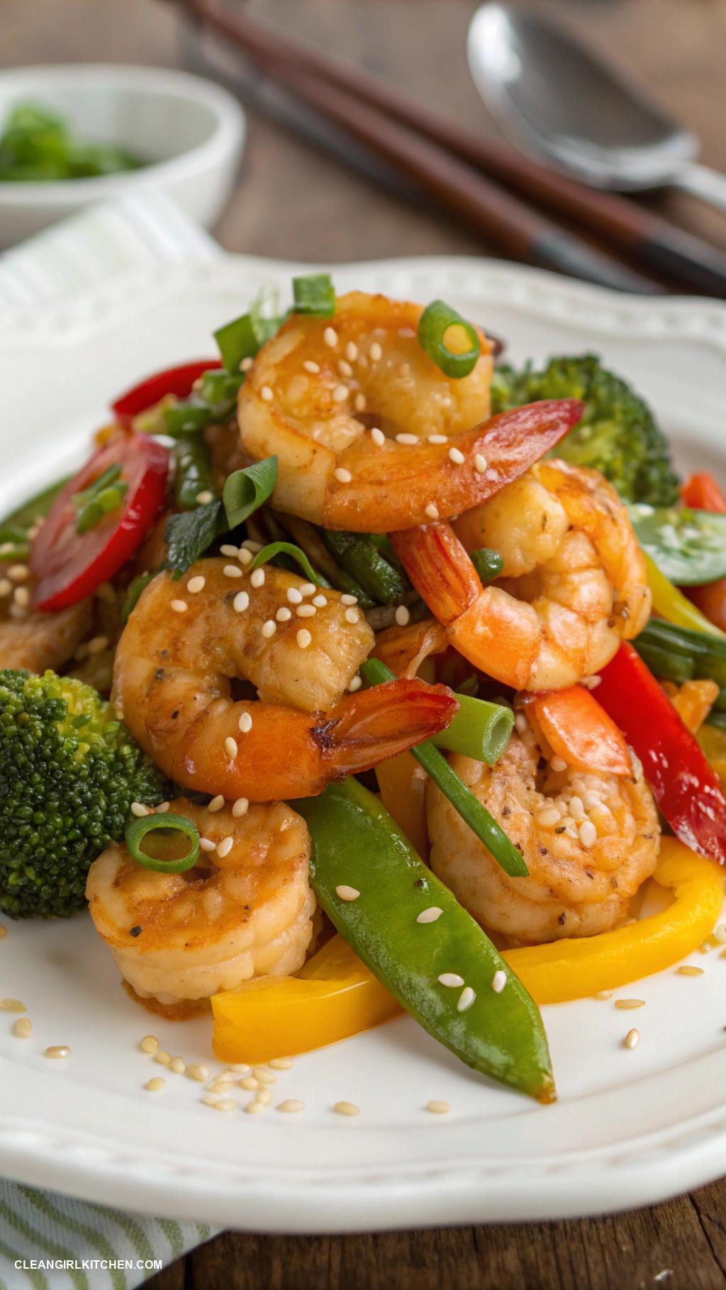 healthy fish recipes Honey Garlic Shrimp Stir fry