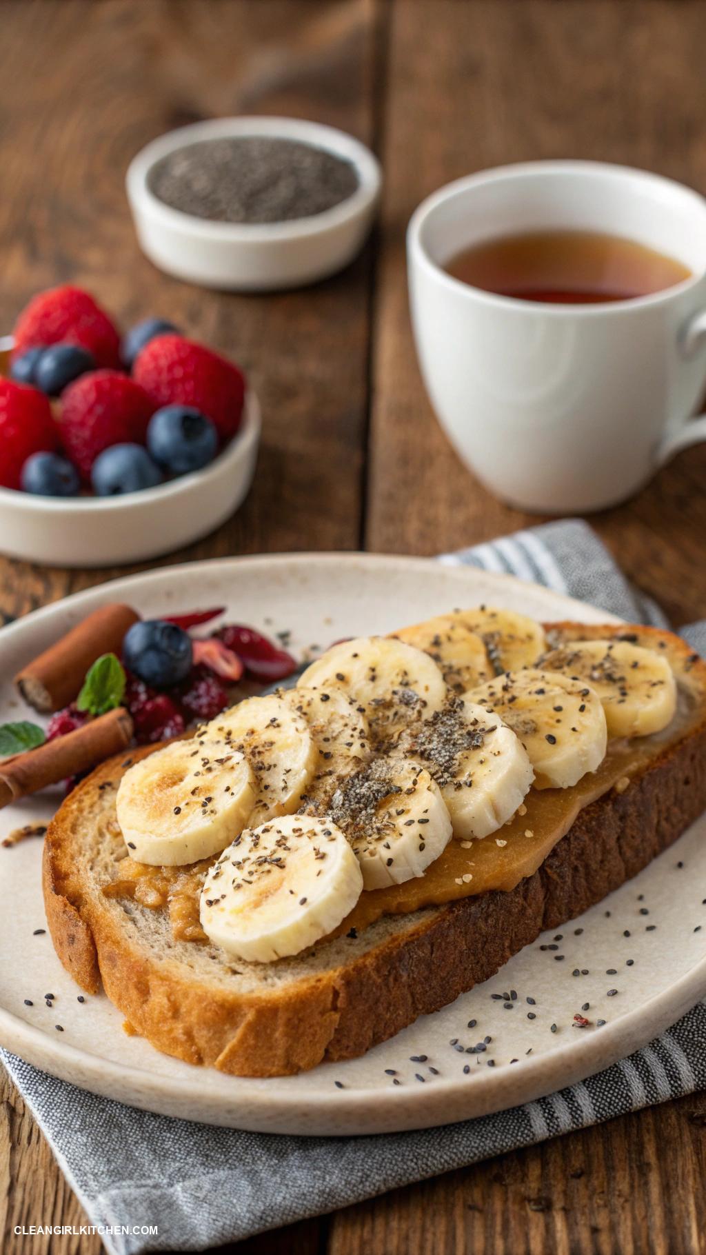 healthy foods Almond butter and banana toast
