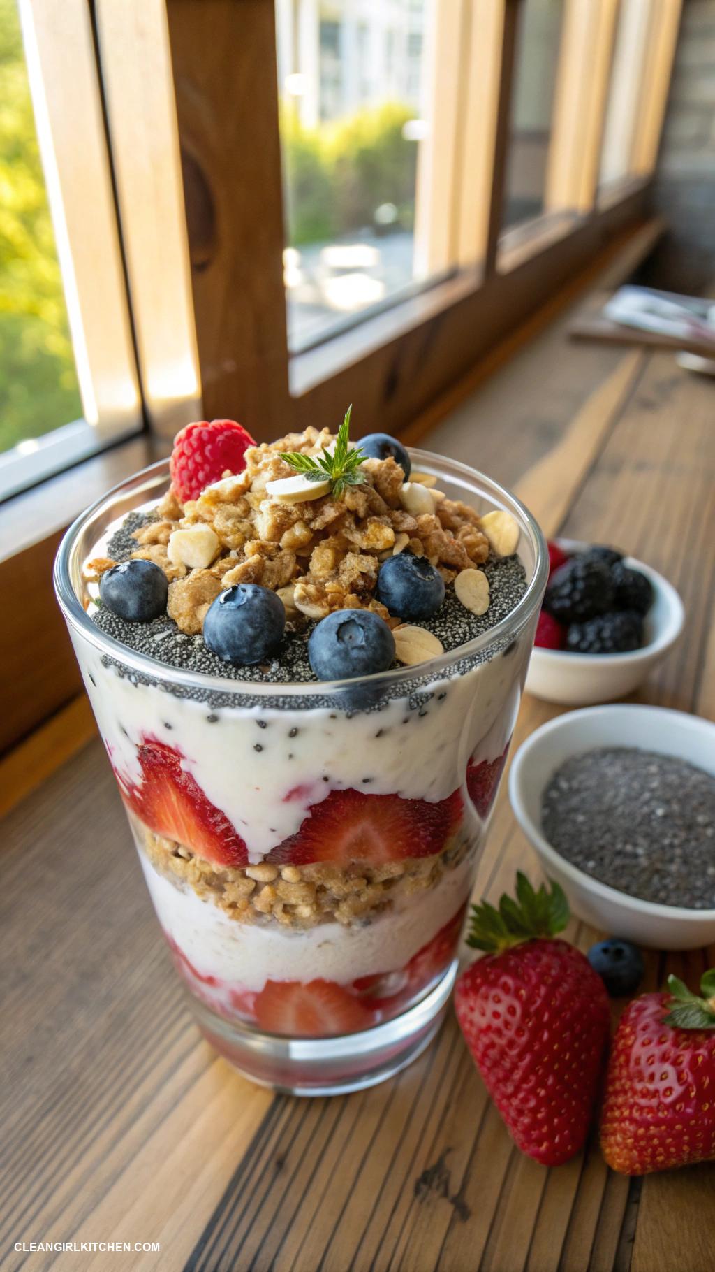 healthy foods Greek Yogurt Parfait with Nuts and Seeds