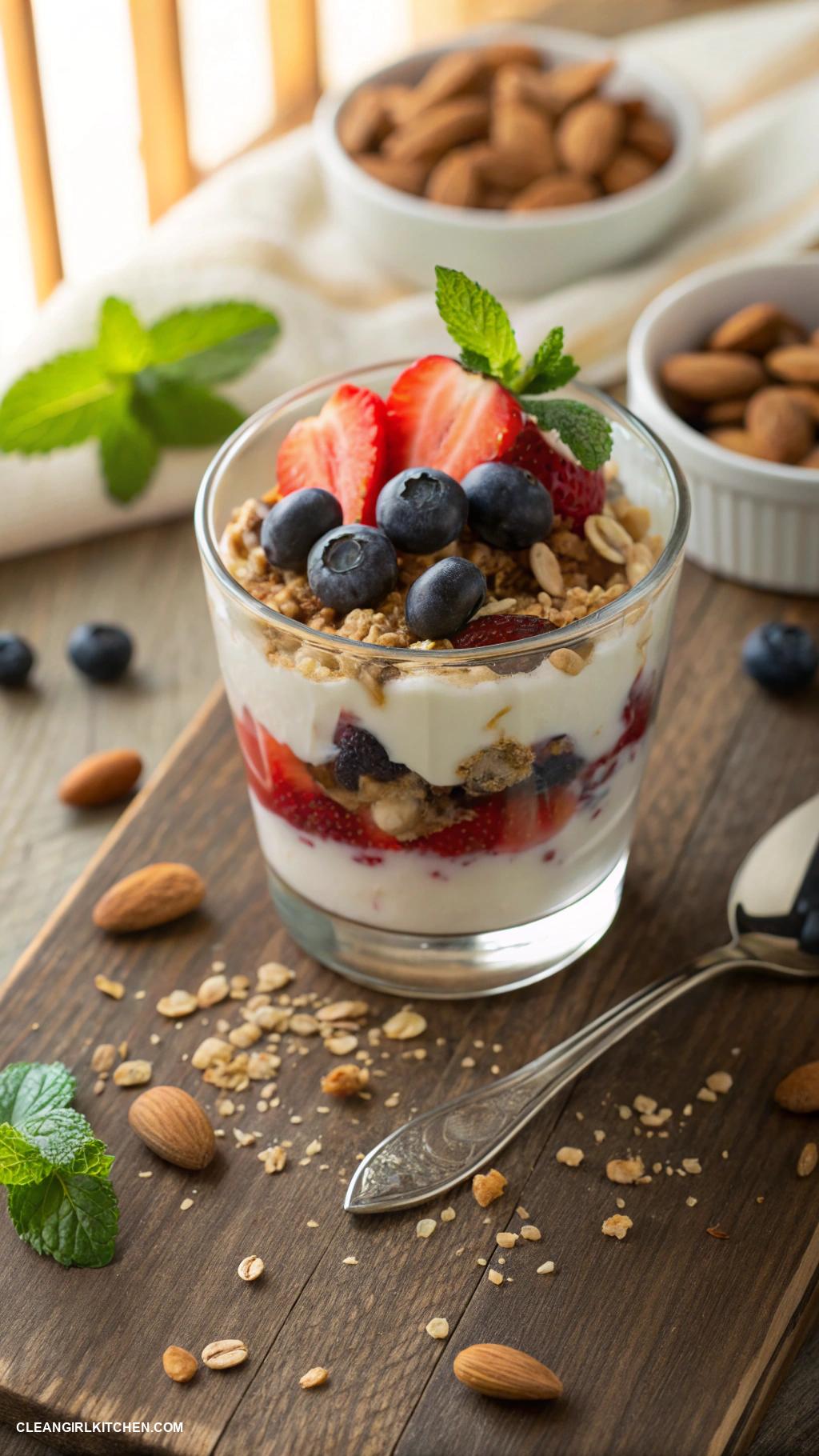 healthy foods Greek yogurt parfait with berries