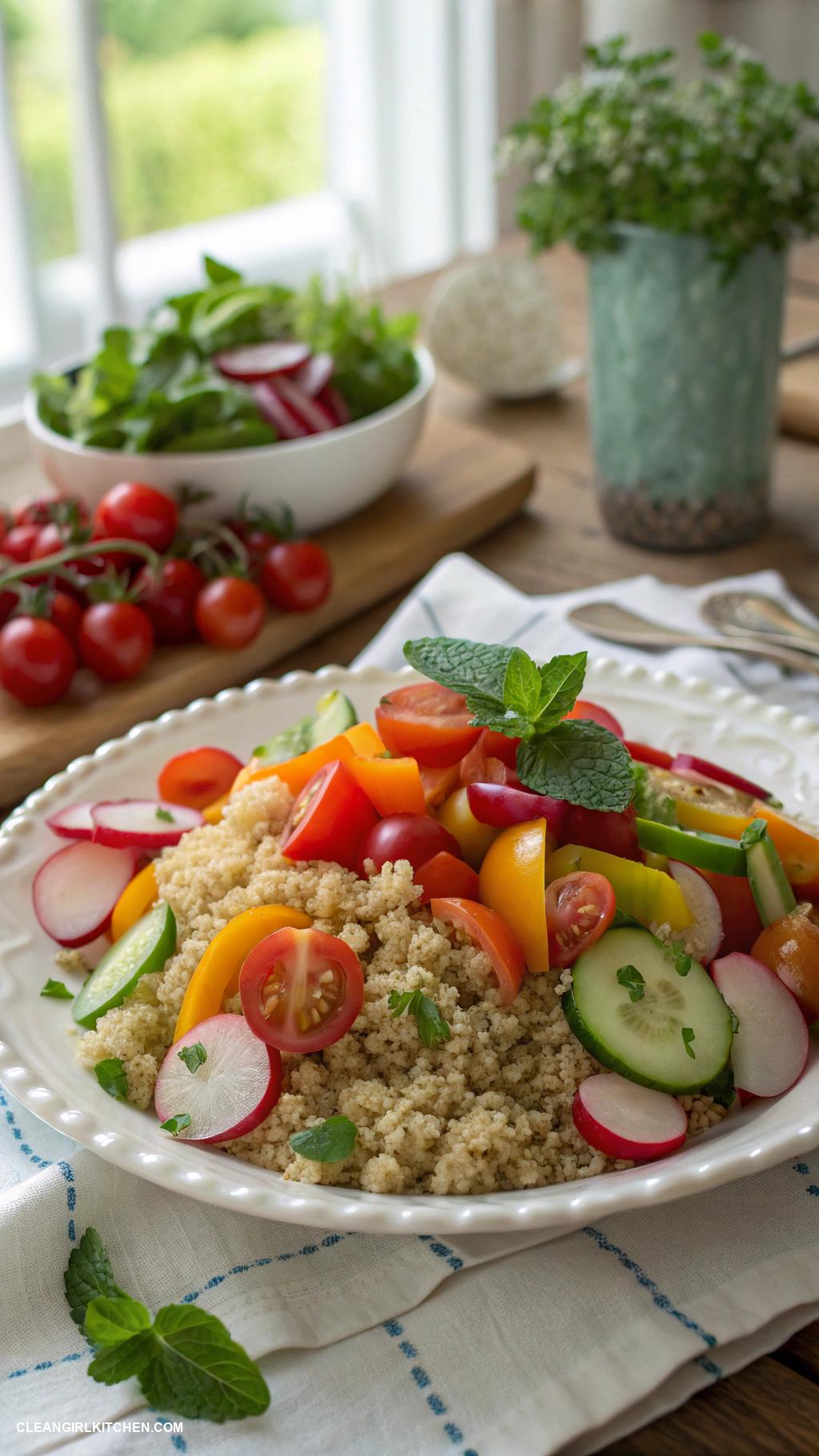 healthy foods Quinoa Salad with Fresh Vegetables