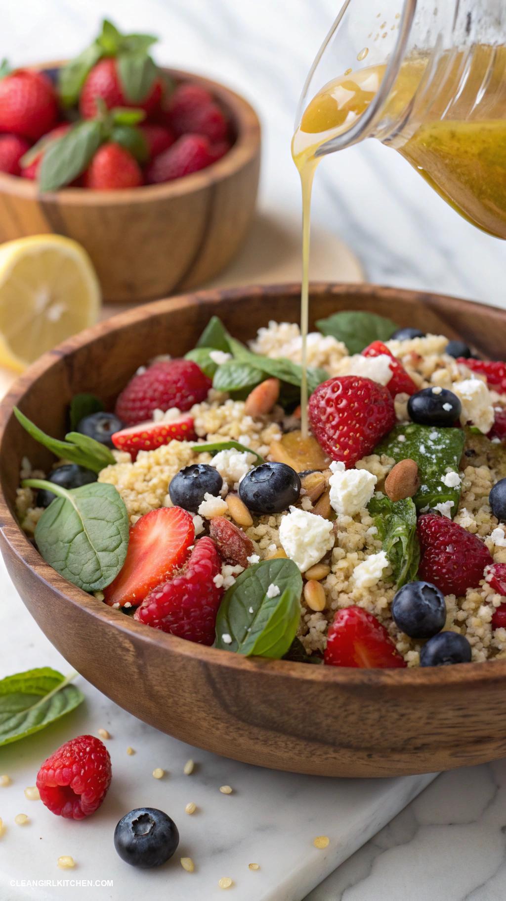 healthy fruit recipes Berry Quinoa Salad with Lemon Vinaigrette