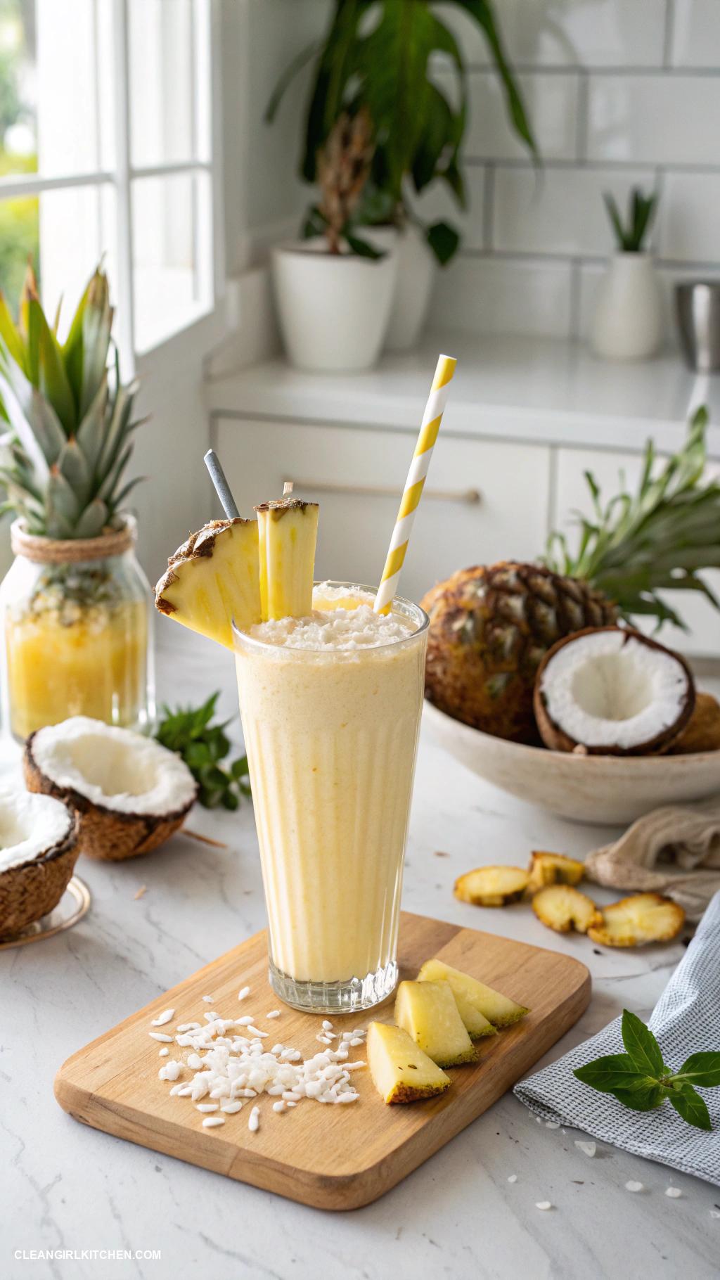 healthy fruit recipes Pineapple Coconut Smoothie