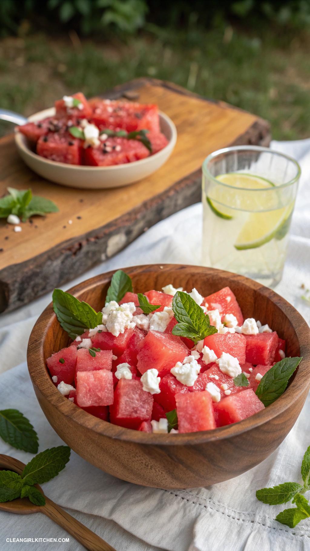 healthy fruit recipes Watermelon and Feta Salad