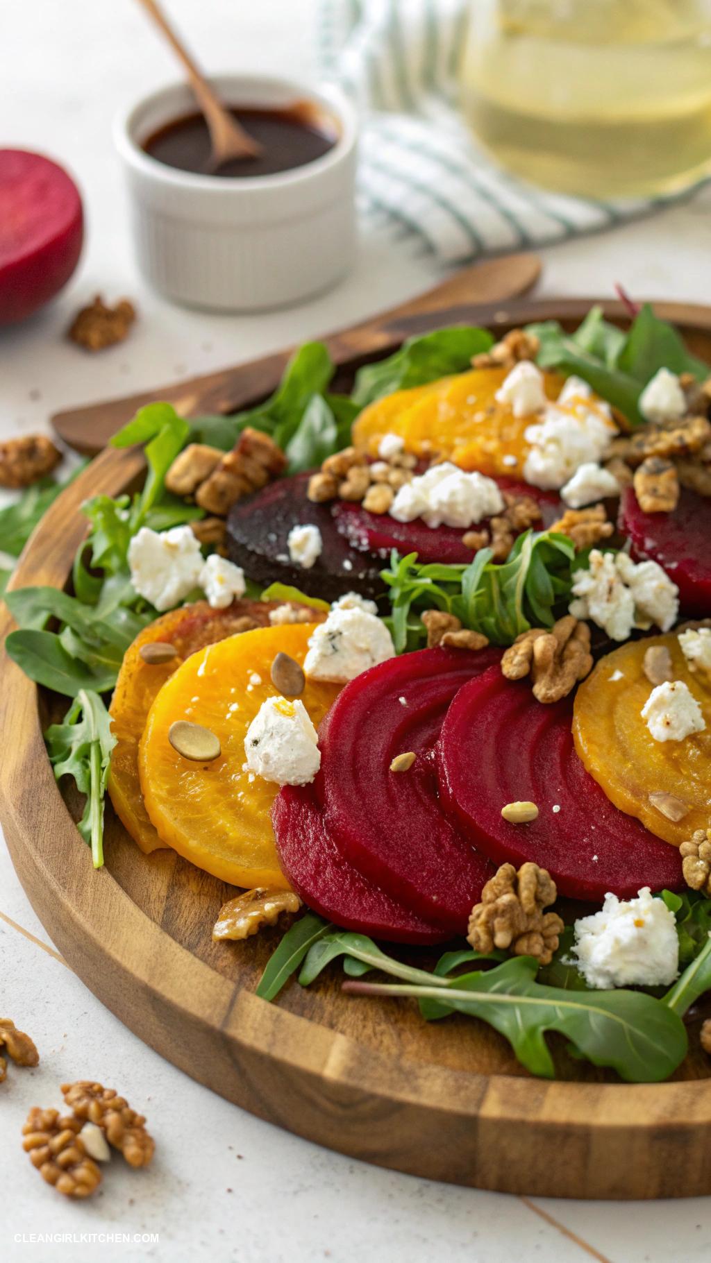 healthy salad recipes Beet and Goat Cheese Salad with Walnuts