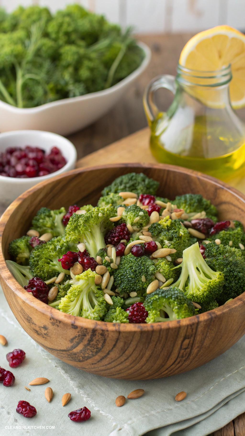 healthy salad recipes Broccoli Salad with Sunflower Seeds and Cranberries