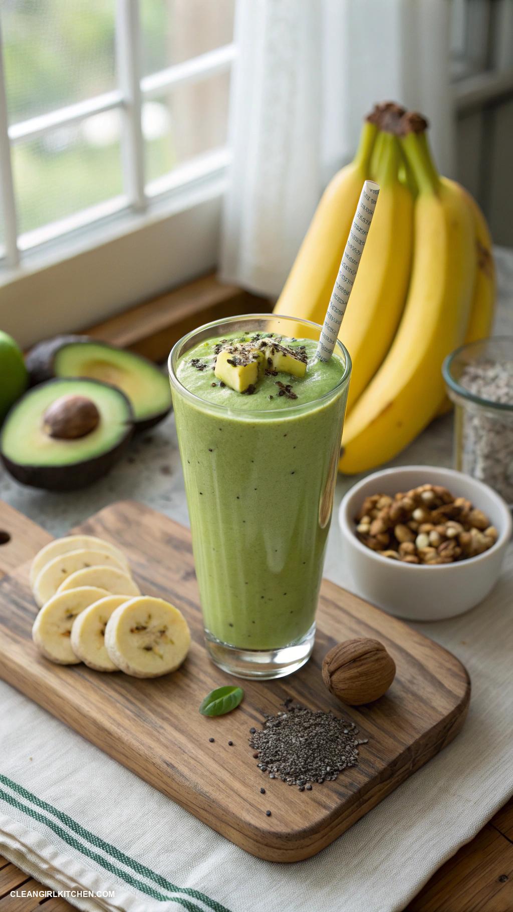 healthy smoothie recipes Avocado and Banana Creamy Smoothie