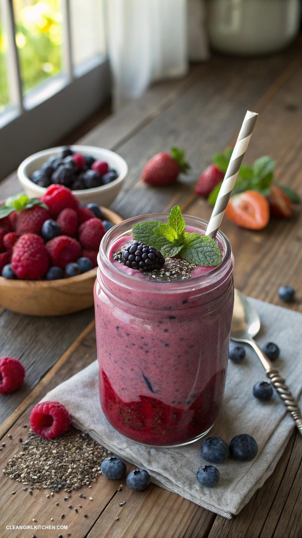 healthy smoothie recipes Berry Blast Antioxidant Smoothie