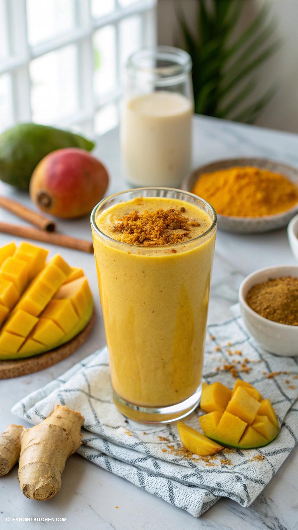 healthy smoothie recipes Mango Turmeric Smoothie Mix mango a pinch of turmeric ginger and coconut milk for an anti inflammatory smoothie