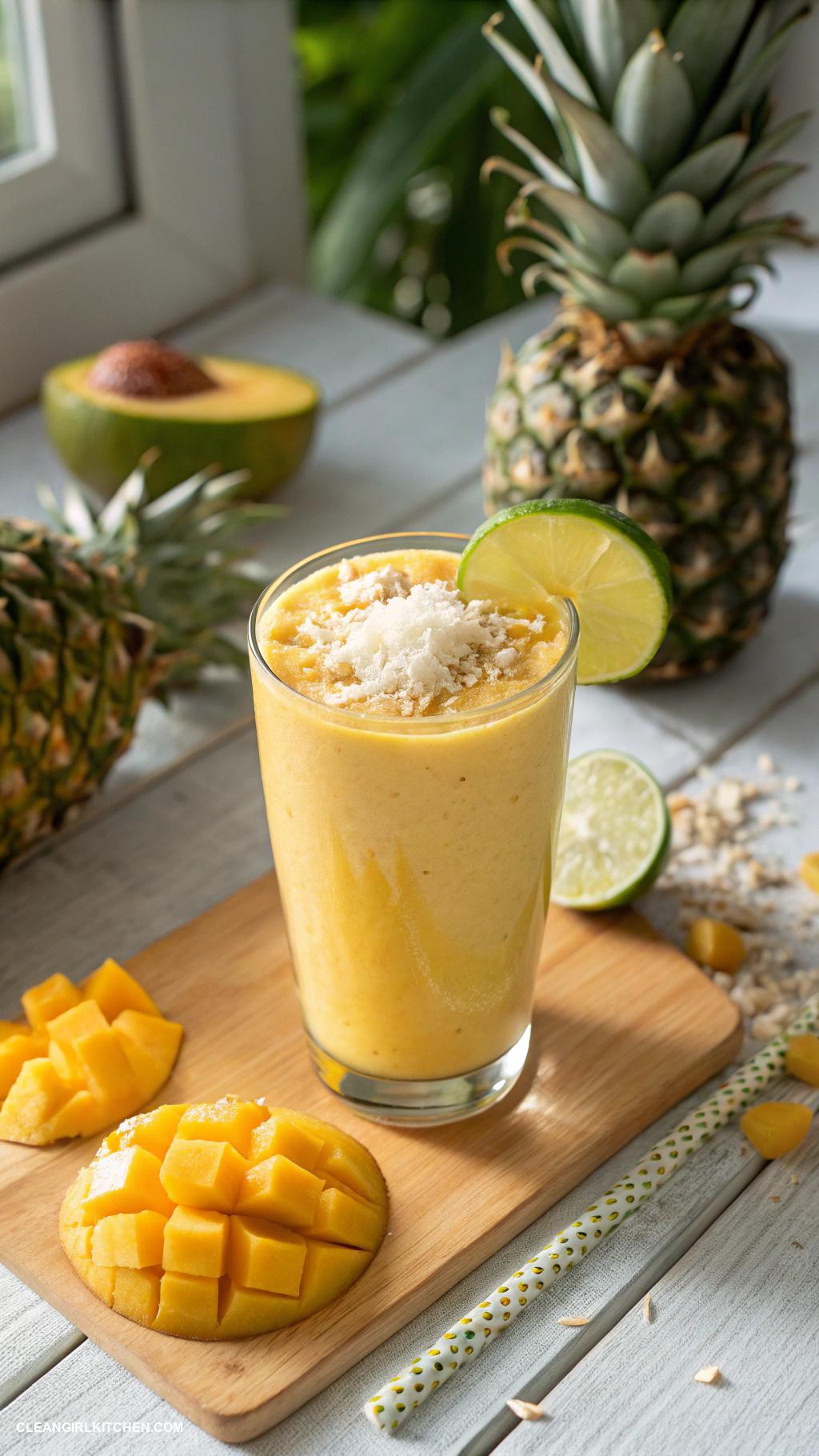 healthy smoothie recipes Mango and Pineapple Tropical Smoothie