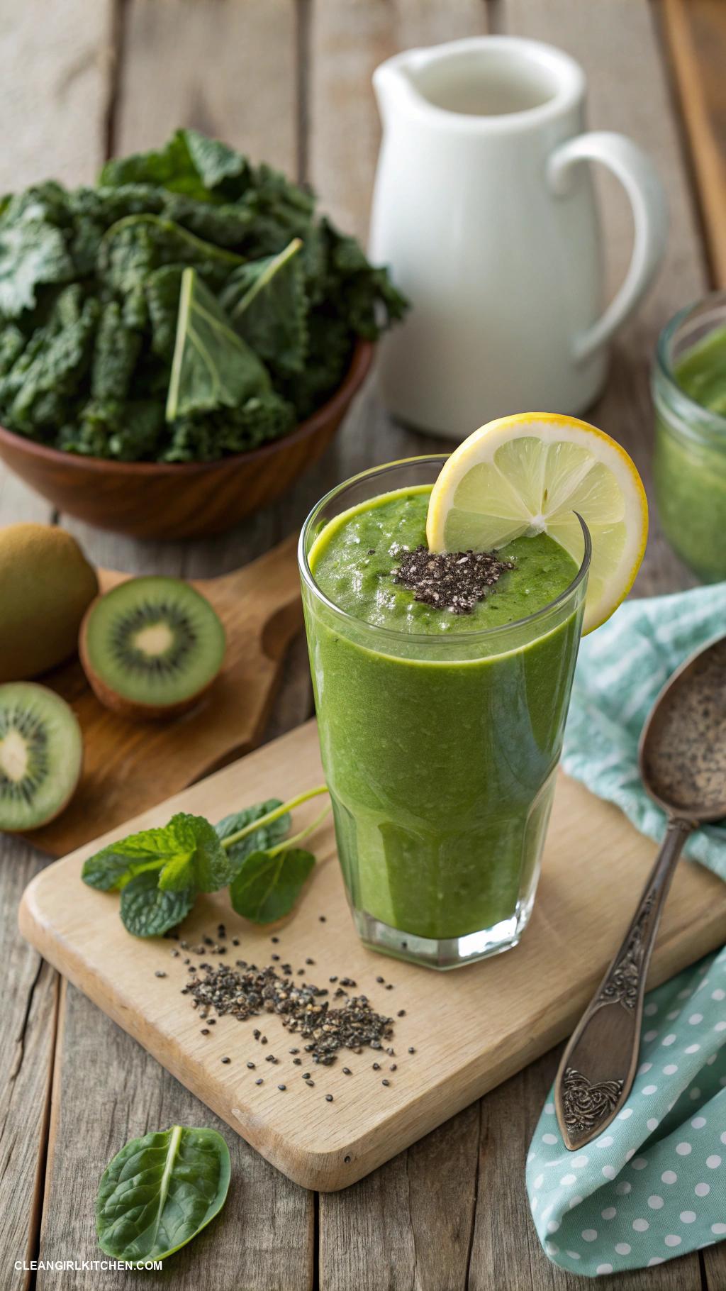 healthy smoothie recipes Spinach and Kale Green Smoothie