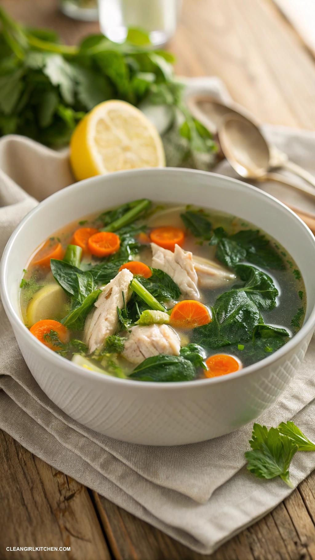 healthy soup recipes Chicken and Spinach Soup