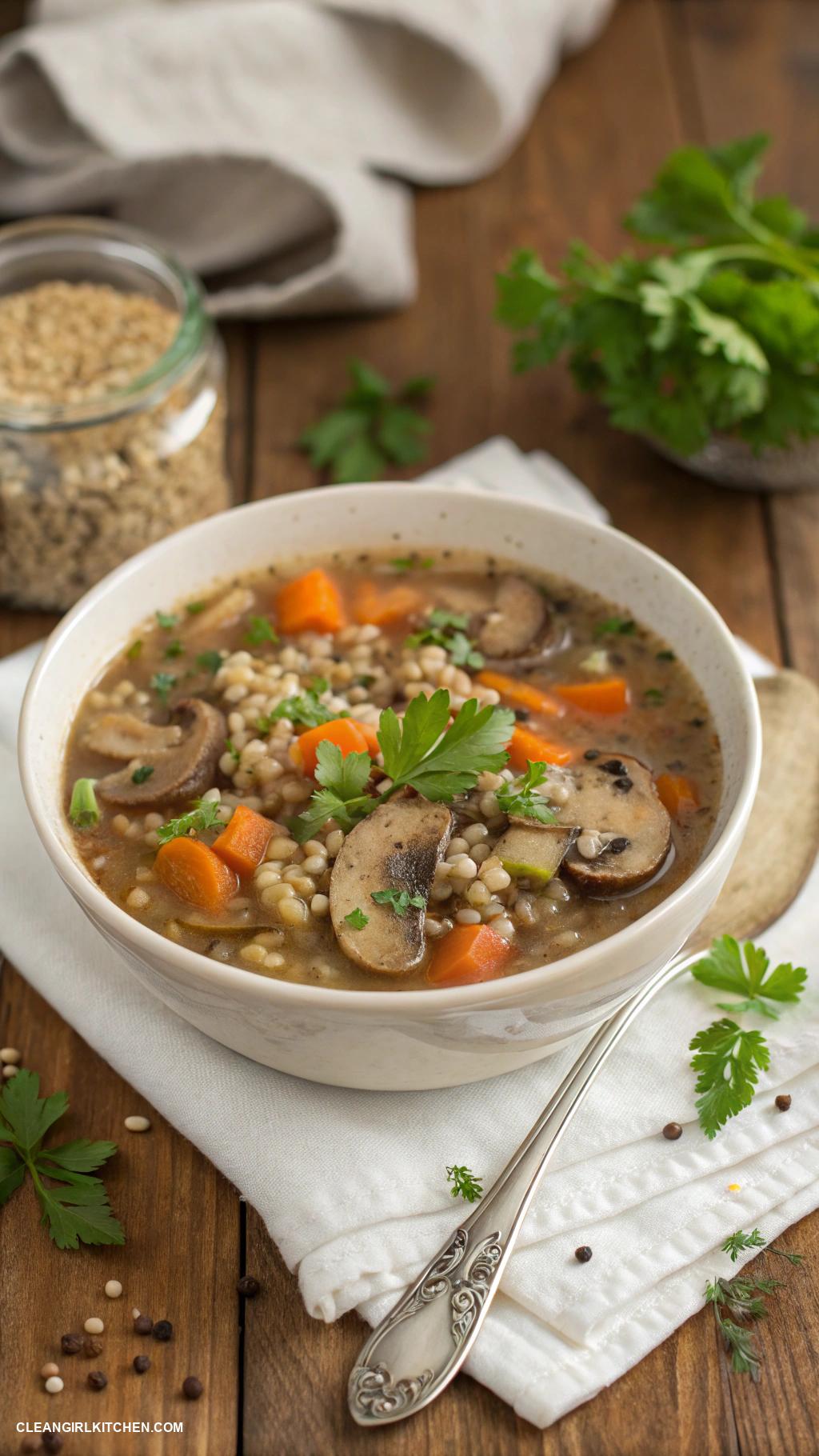 healthy soup recipes Mushroom Barley Soup