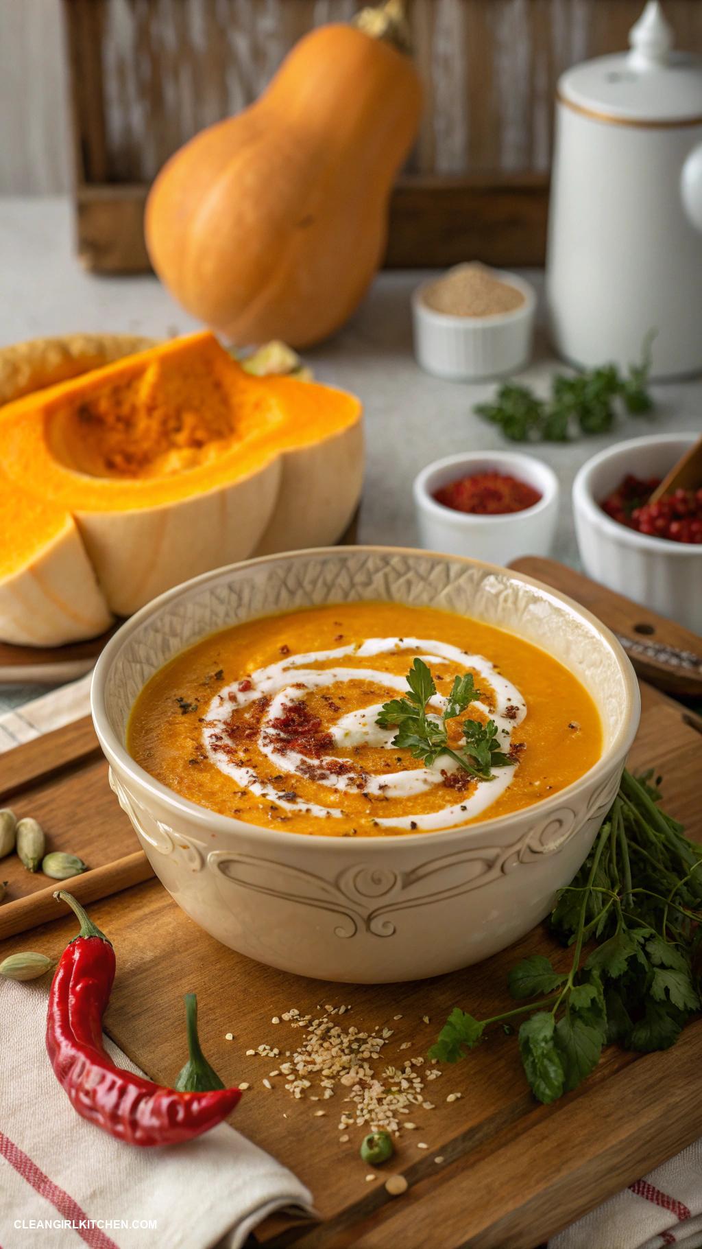 healthy soup recipes Spicy Butternut Squash Soup