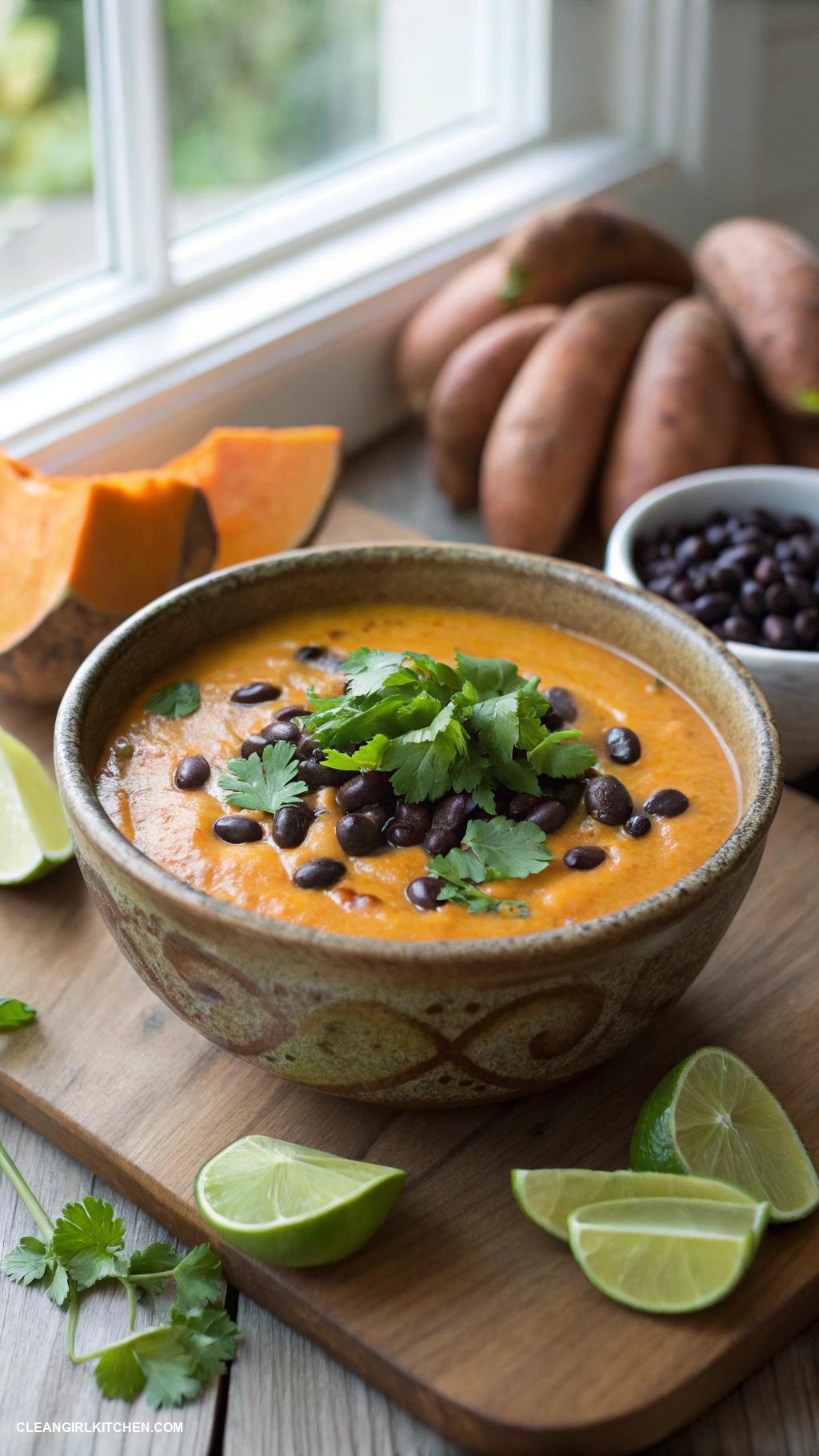 healthy soup recipes Sweet Potato and Black Bean Soup