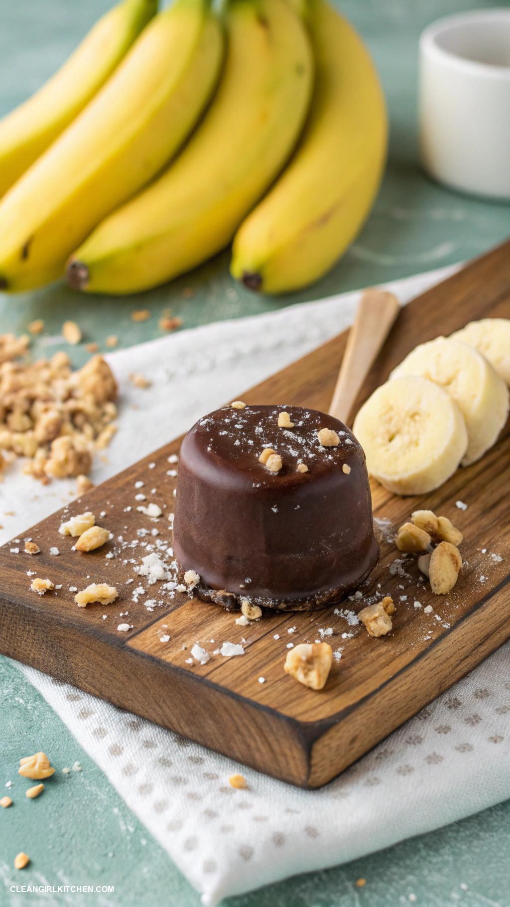 healthy summer snacks Frozen banana bites with dark chocolate