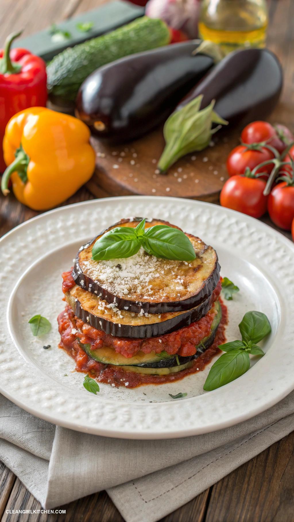 healthy veggie side dishes Baked Eggplant Parmesan with a Healthy Twist