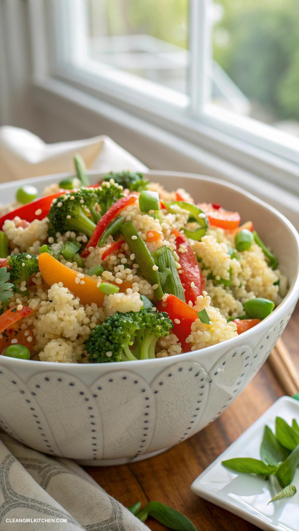 healthy veggie side dishes Cauliflower Rice Stir Fry with Mixed Vegetables