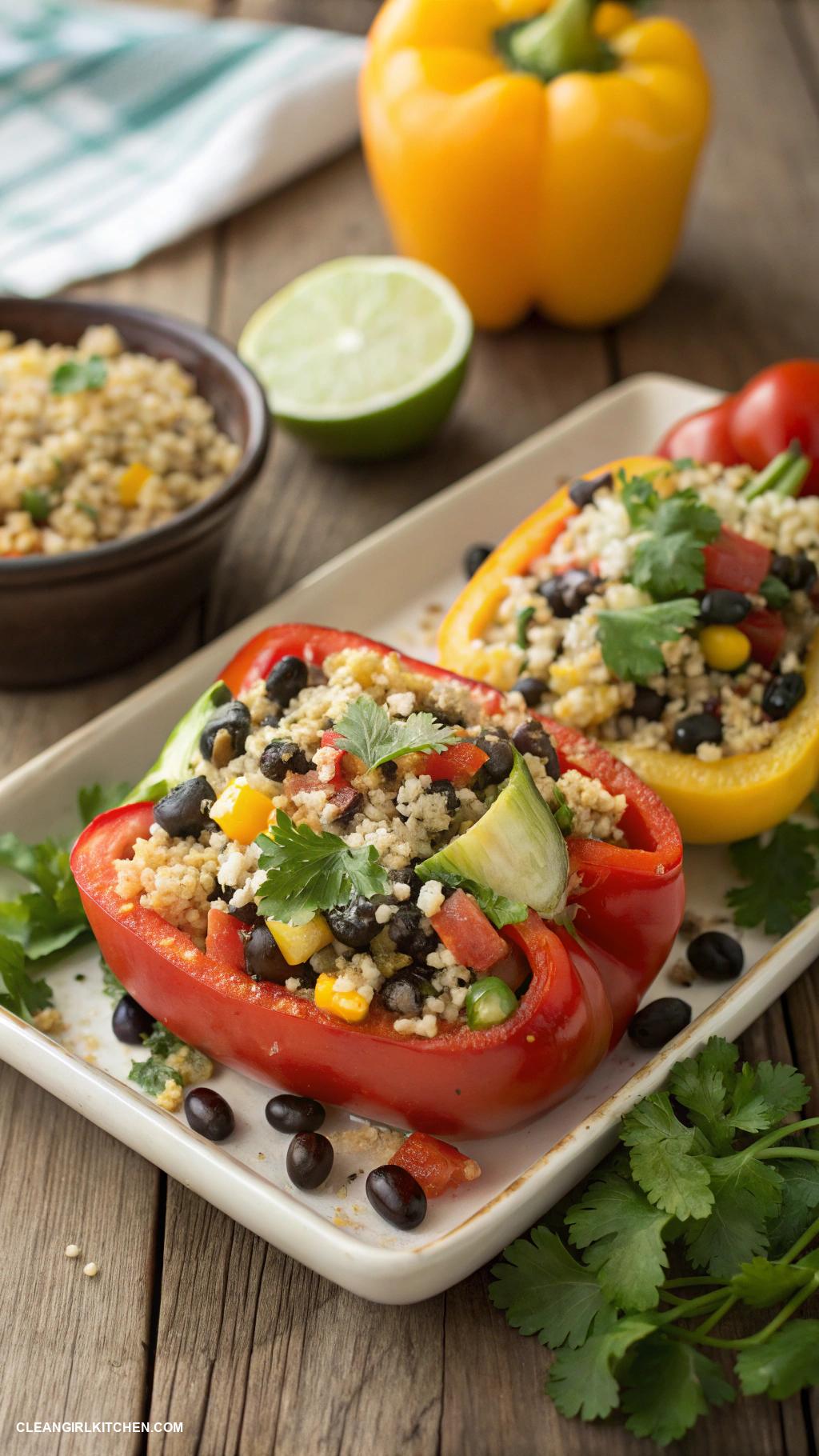 healthy veggie side dishes Stuffed Bell Peppers with Quinoa and Black Beans
