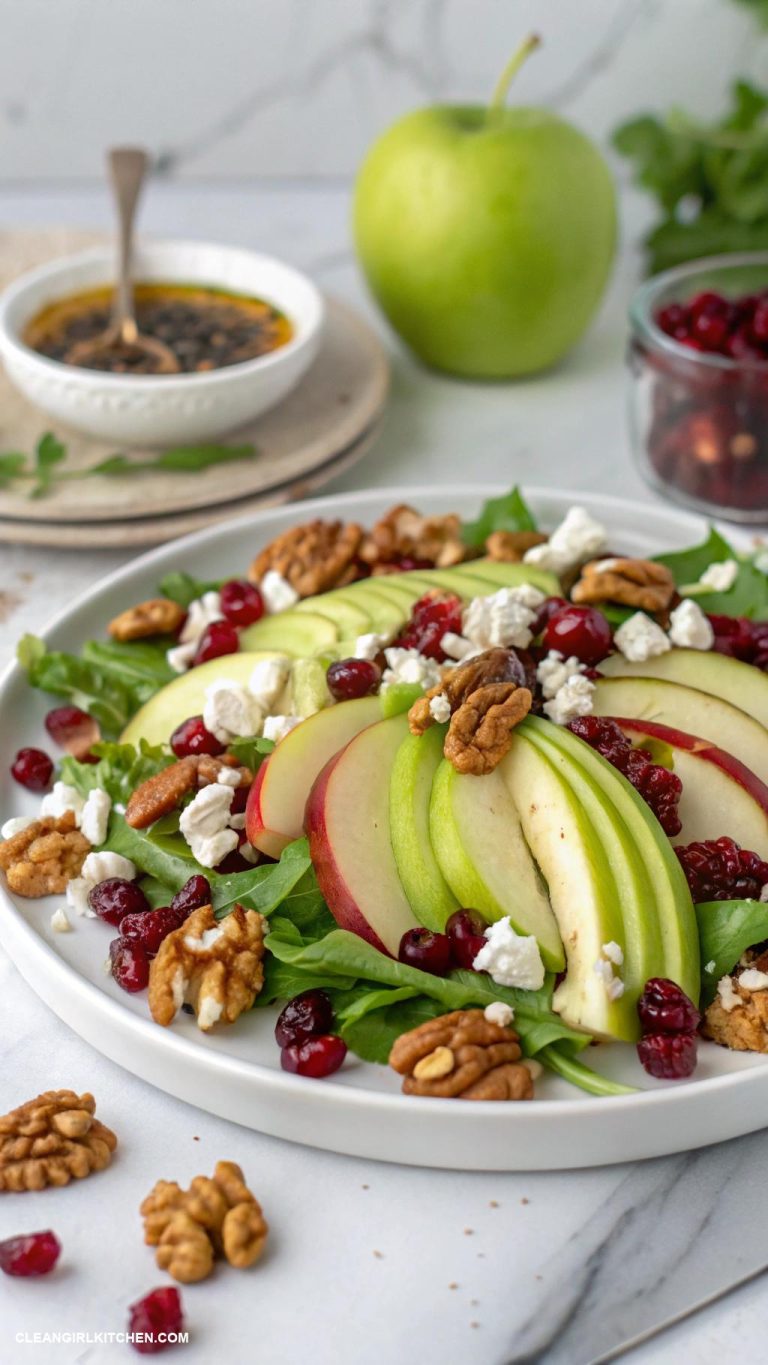 apple cranberry walnut salad with goat cheese