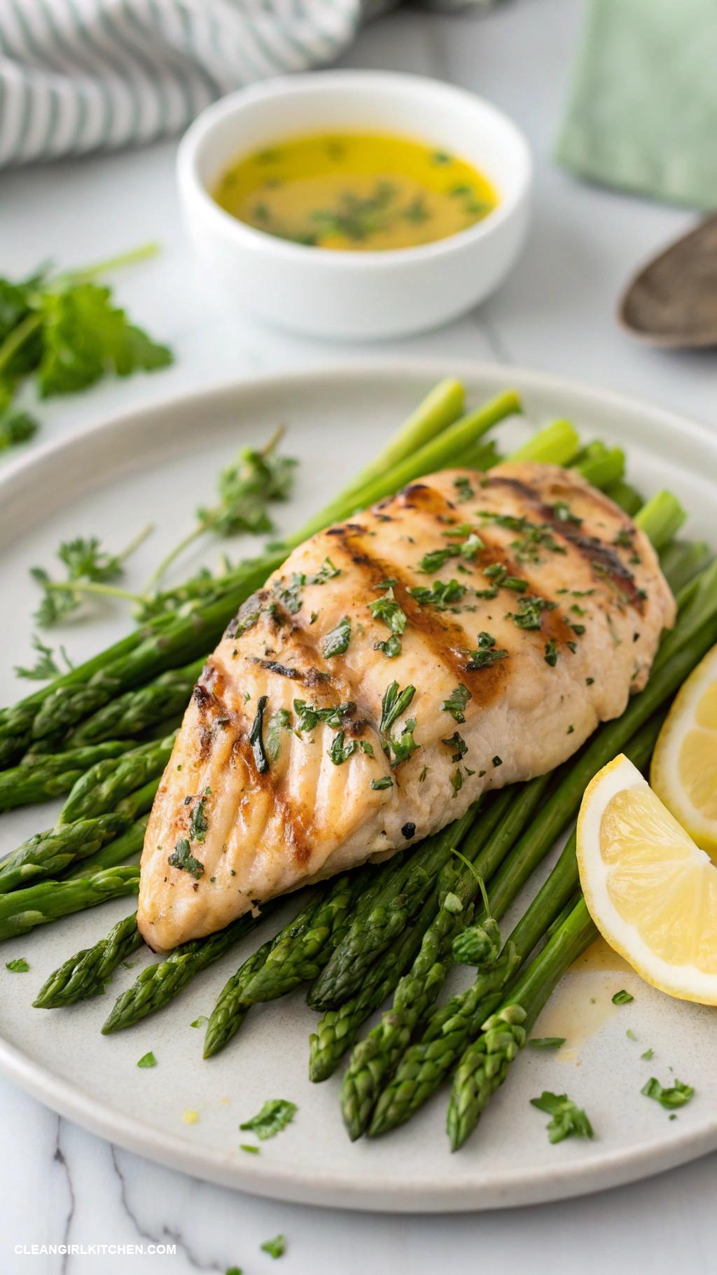easy clean dinner recipes Grilled Lemon Herb Chicken with Asparagus