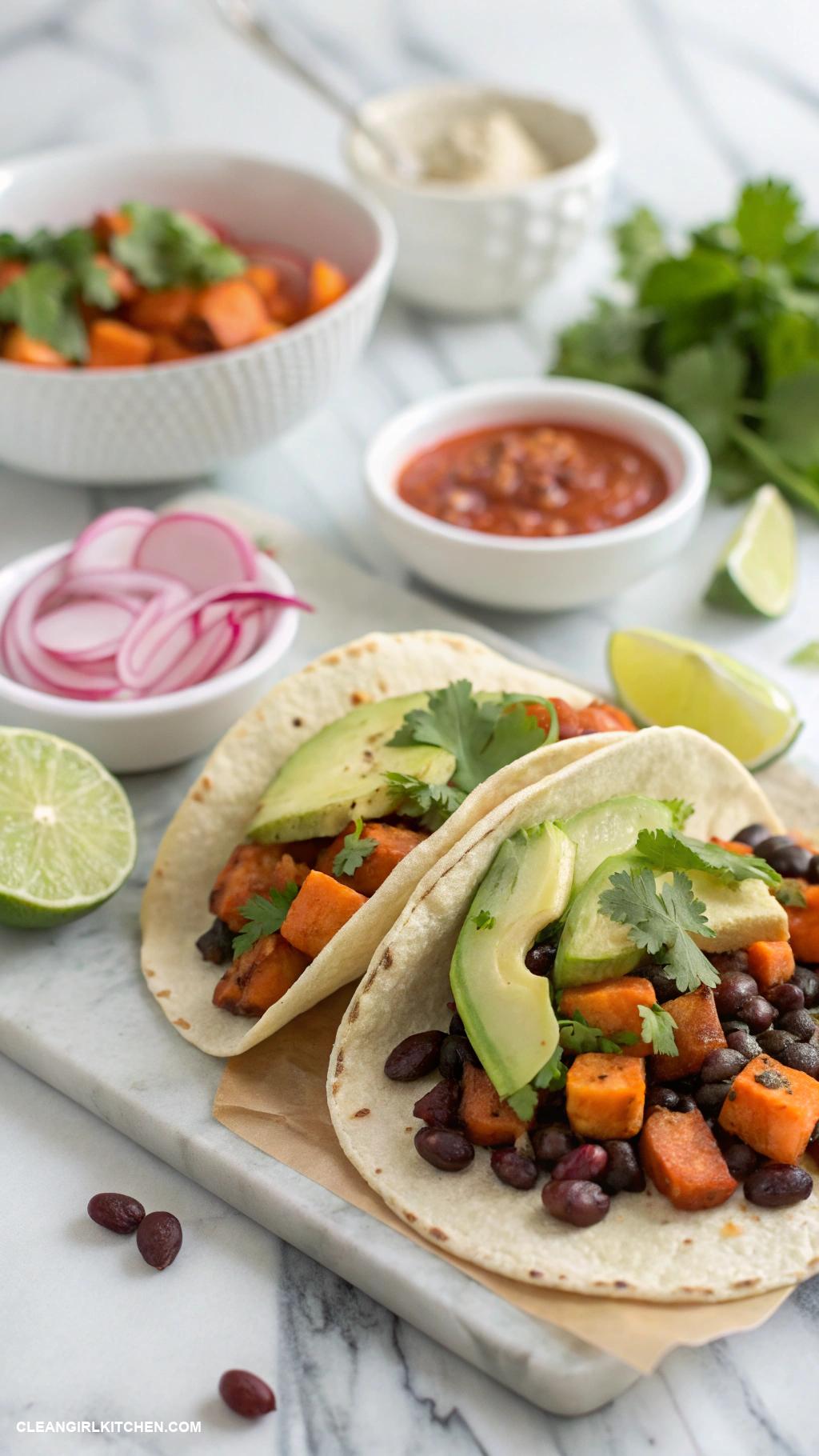 easy clean dinner recipes Sweet Potato and Black Bean Tacos