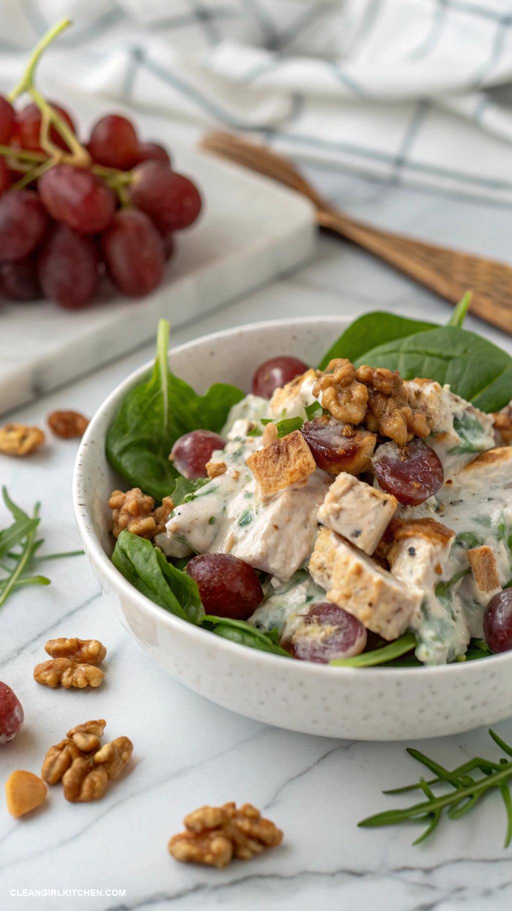 greek yogurt recipes Savory Greek Yogurt Chicken Salad with Grapes and Walnuts