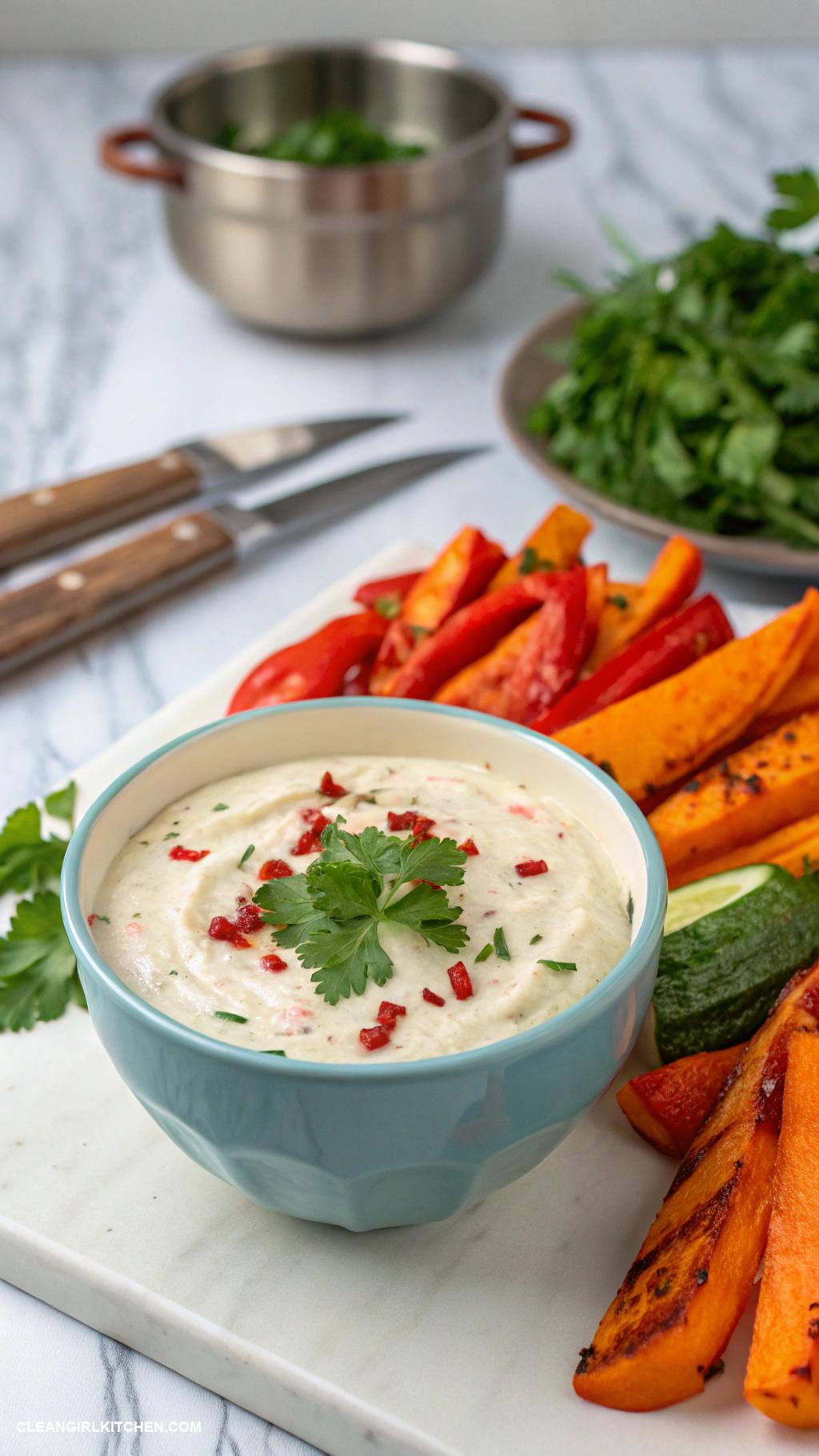 greek yogurt recipes Spicy Greek Yogurt Sauce for Roasted Vegetables