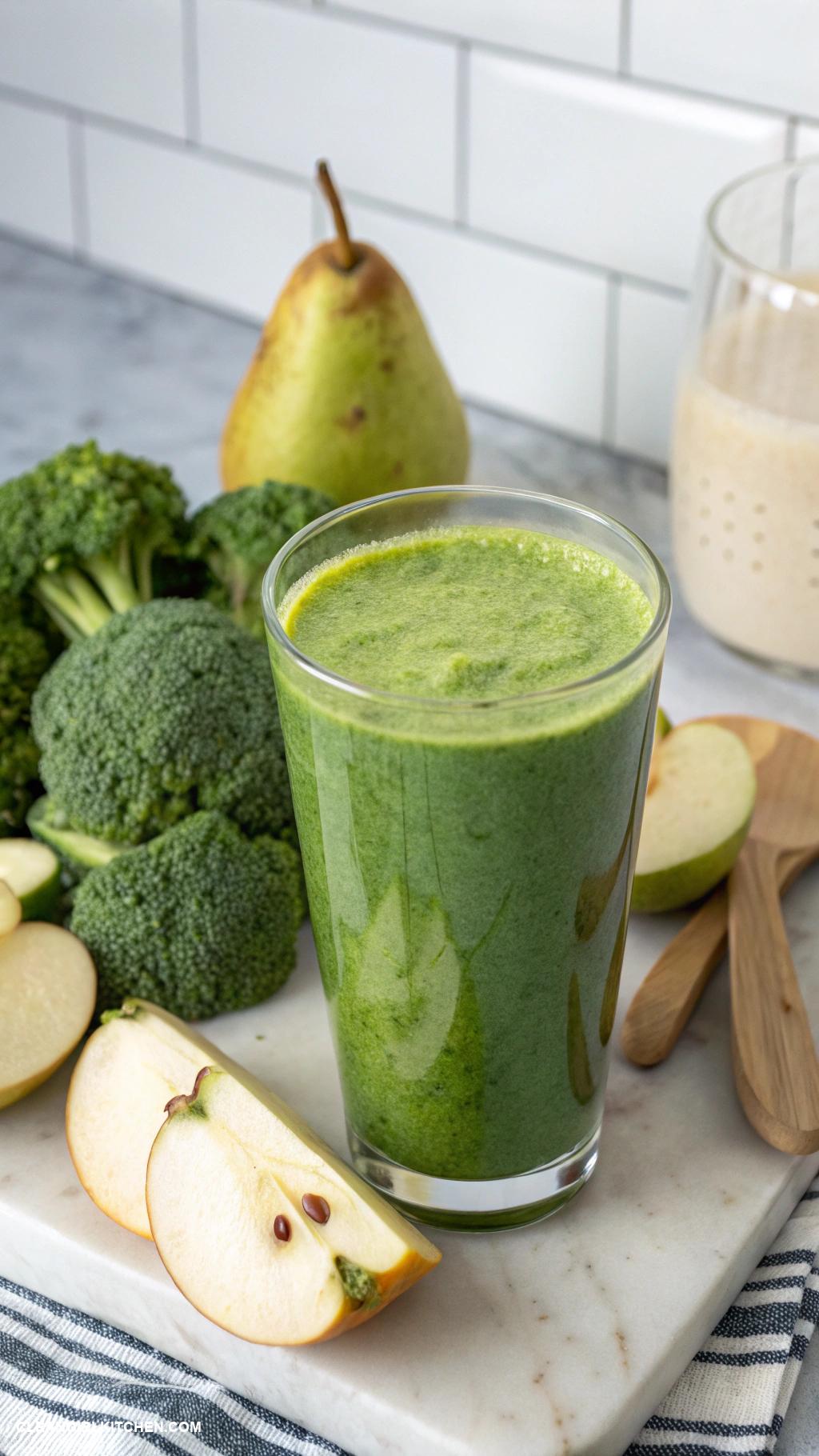 green juice recipes Broccoli and Pear Juice