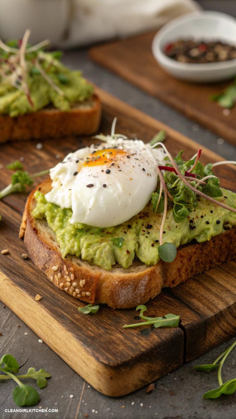 healthy brunch ideas Avocado Toast with Poached Egg