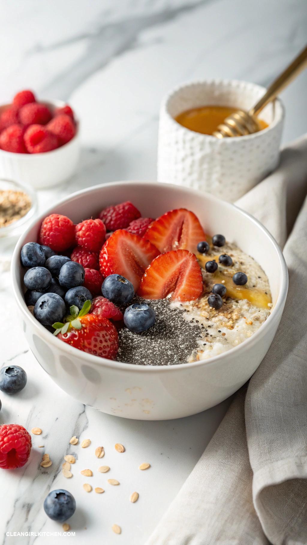 healthy brunch ideas Overnight Oats with Chia Seeds and Berries