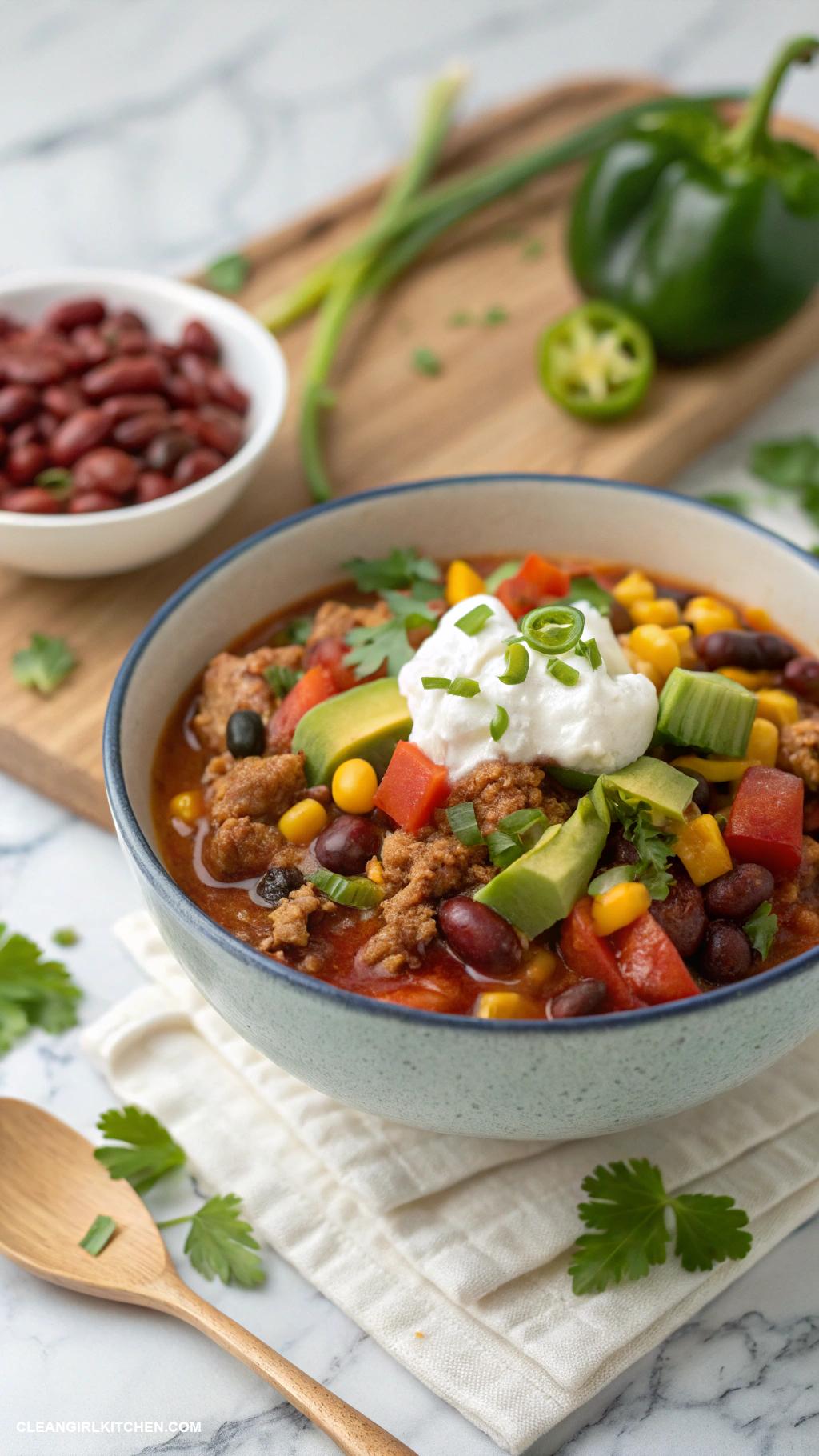 healthy crockpot meals Healthy Turkey Chili