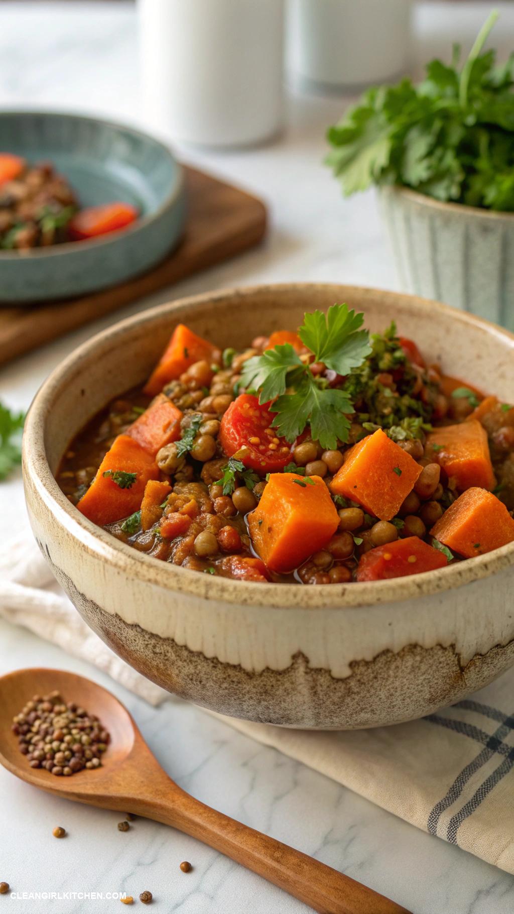 healthy crockpot meals Lentil and Sweet Potato Stew
