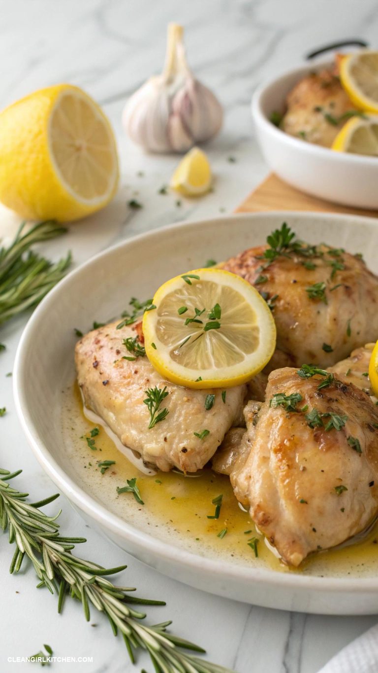 healthy crockpot meals Slow Cooker Lemon Garlic Chicken