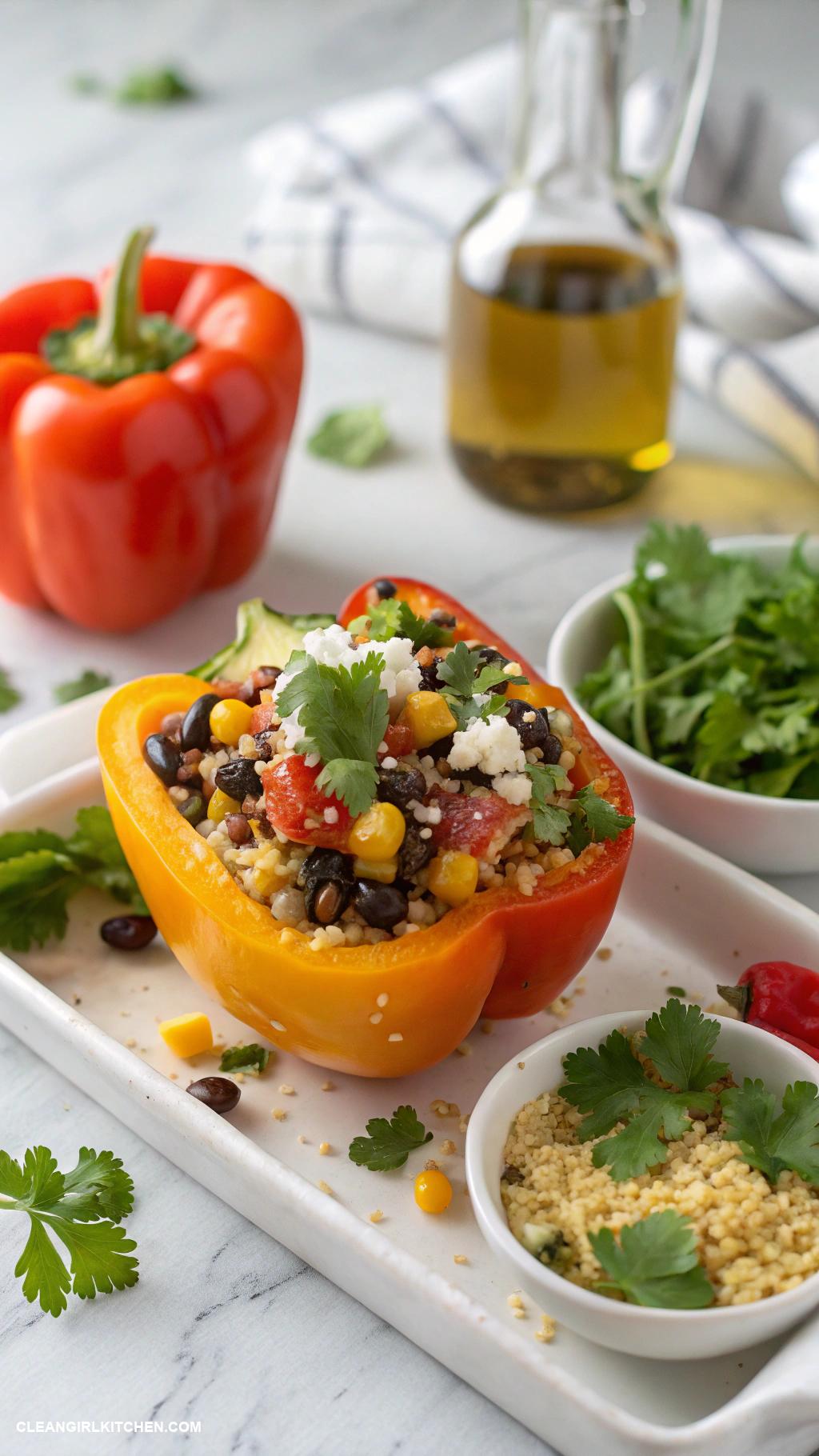 healthy crockpot meals Vegetarian Stuffed Peppers