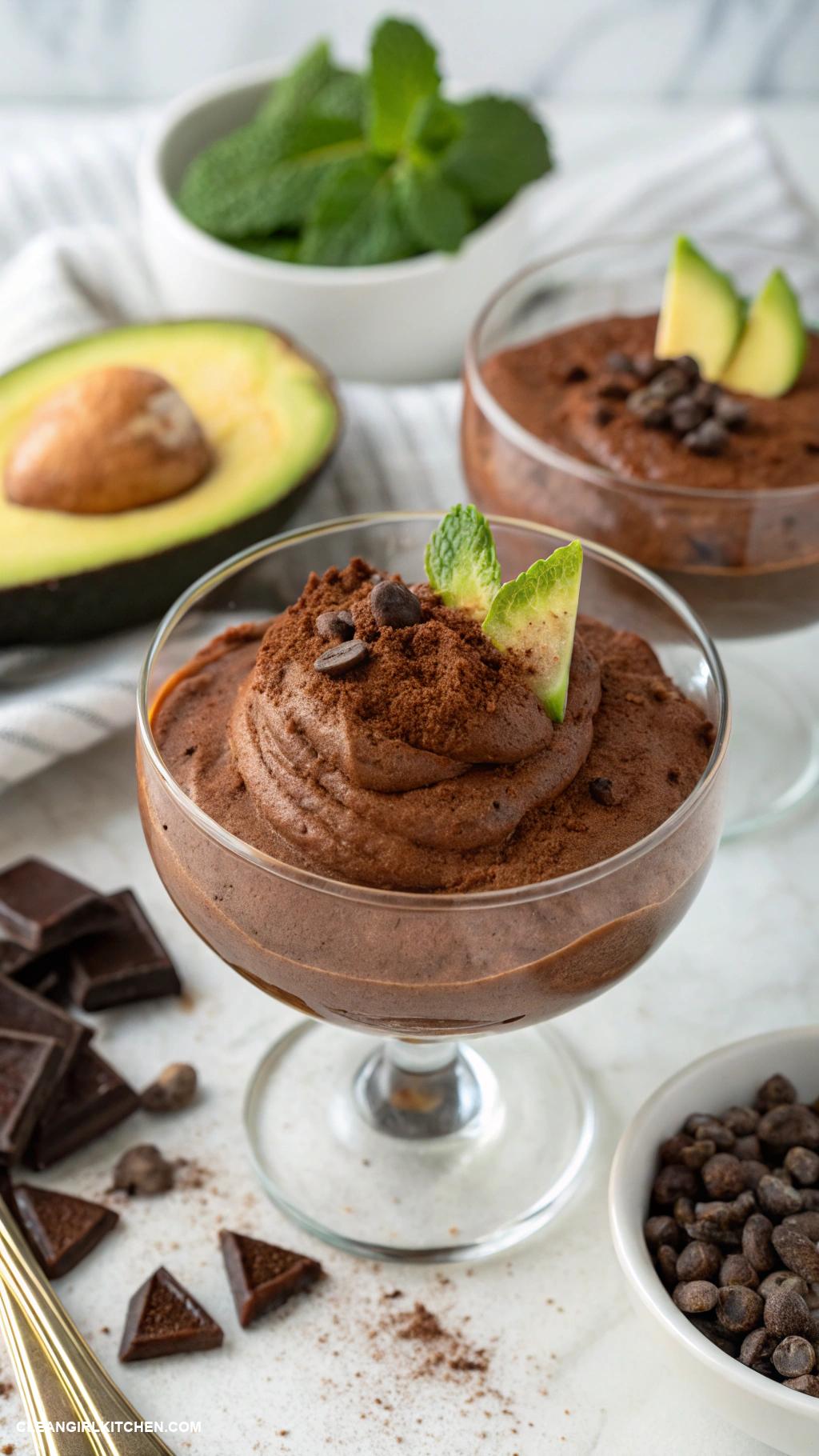 healthy desserts under 100 calories Avocado Chocolate Mousse Sweetened with Stevia