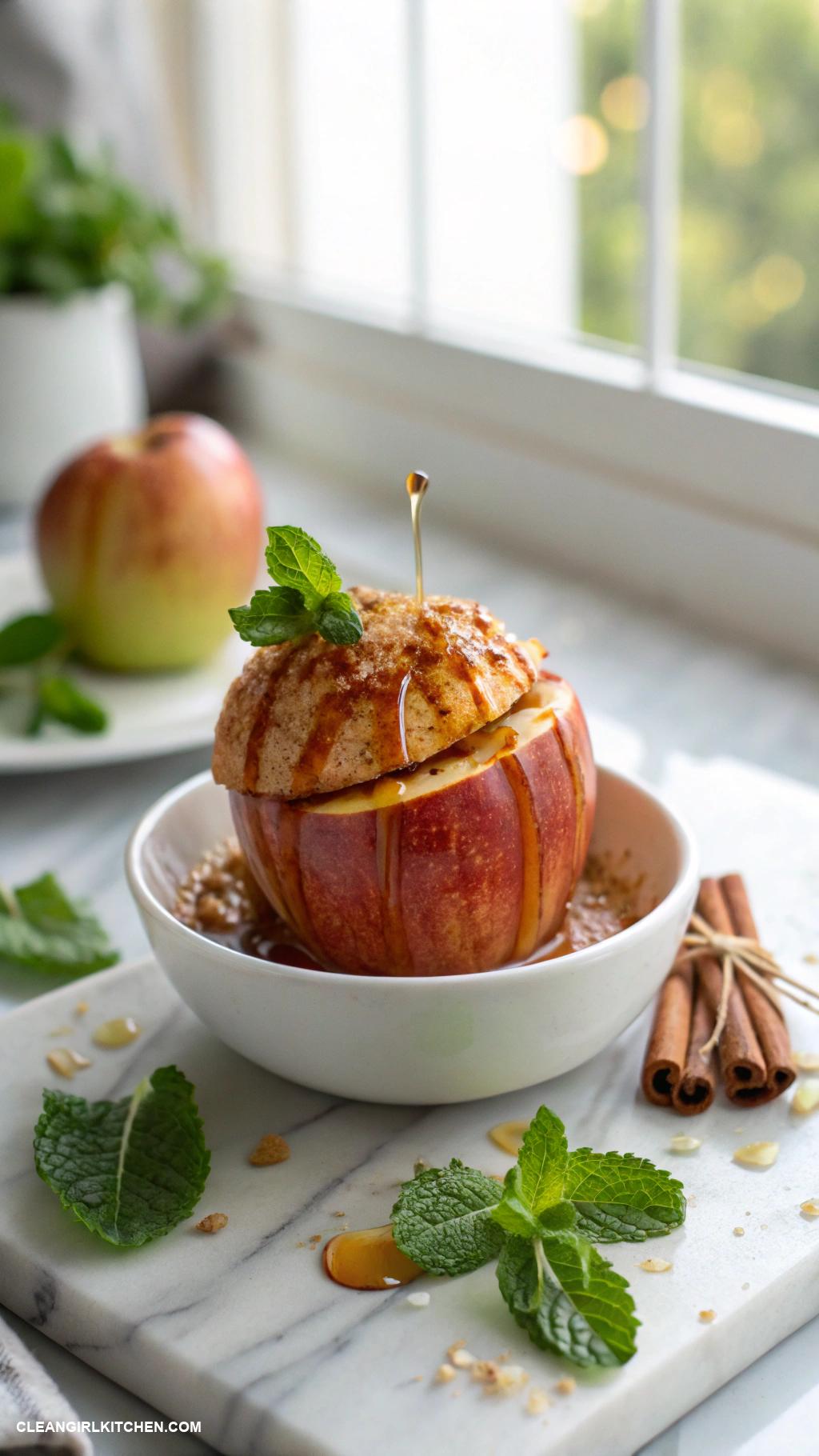 healthy desserts under 100 calories Baked Apples with Cinnamon and a Drizzle of Honey