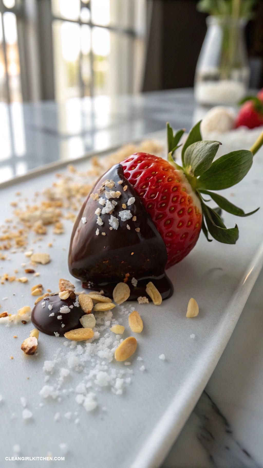 healthy desserts under 100 calories Dark Chocolate Dipped Strawberries