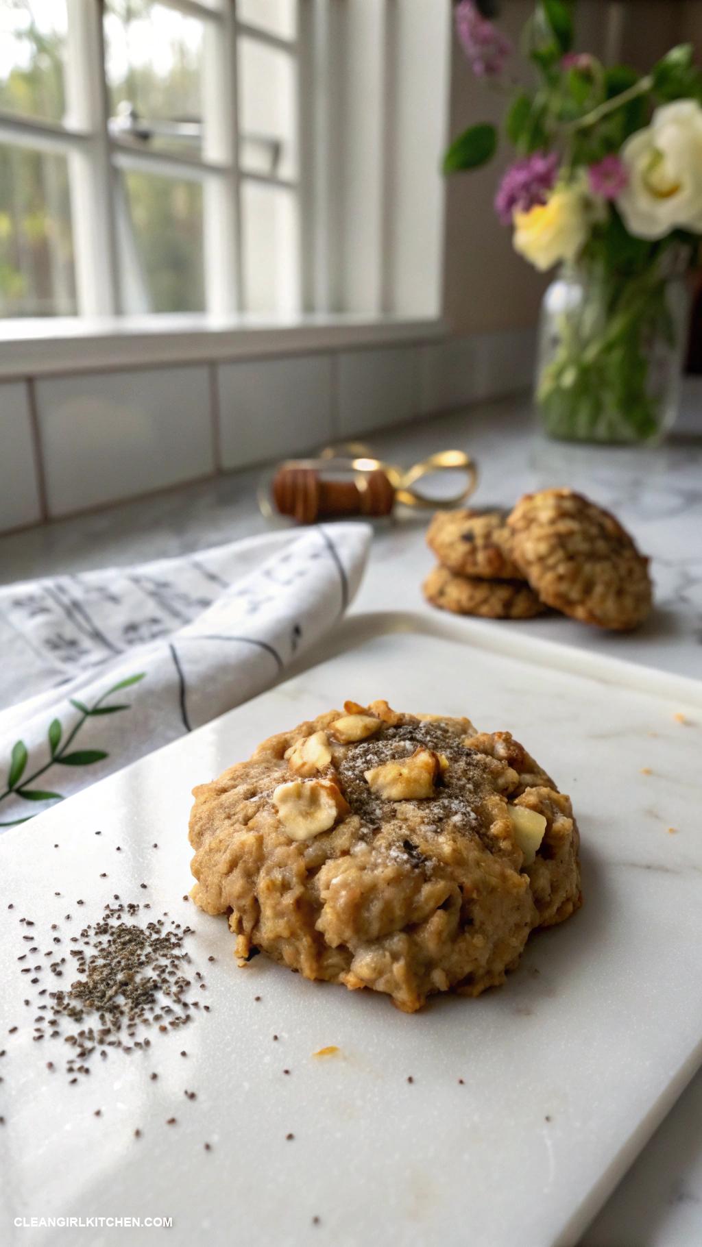 healthy desserts under 100 calories Oatmeal Cookies Made with Mashed Bananas and Applesauce