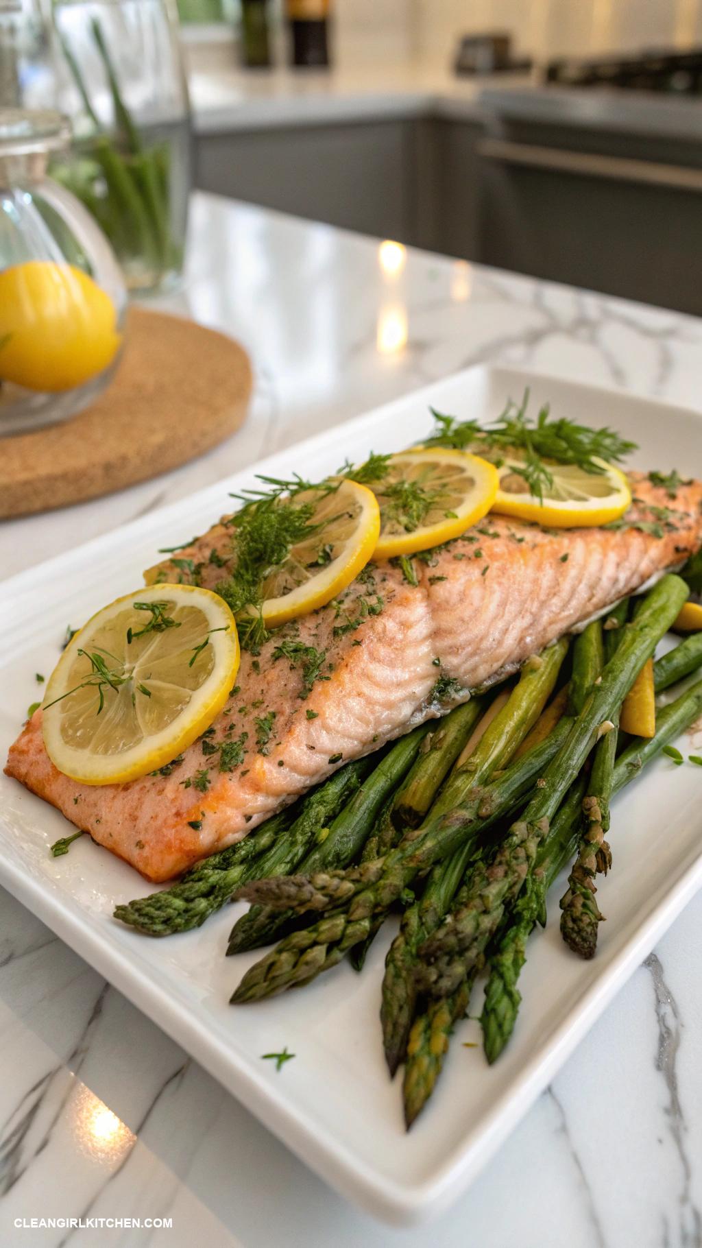 healthy gluten free recipes Baked Lemon Herb Salmon with Asparagus