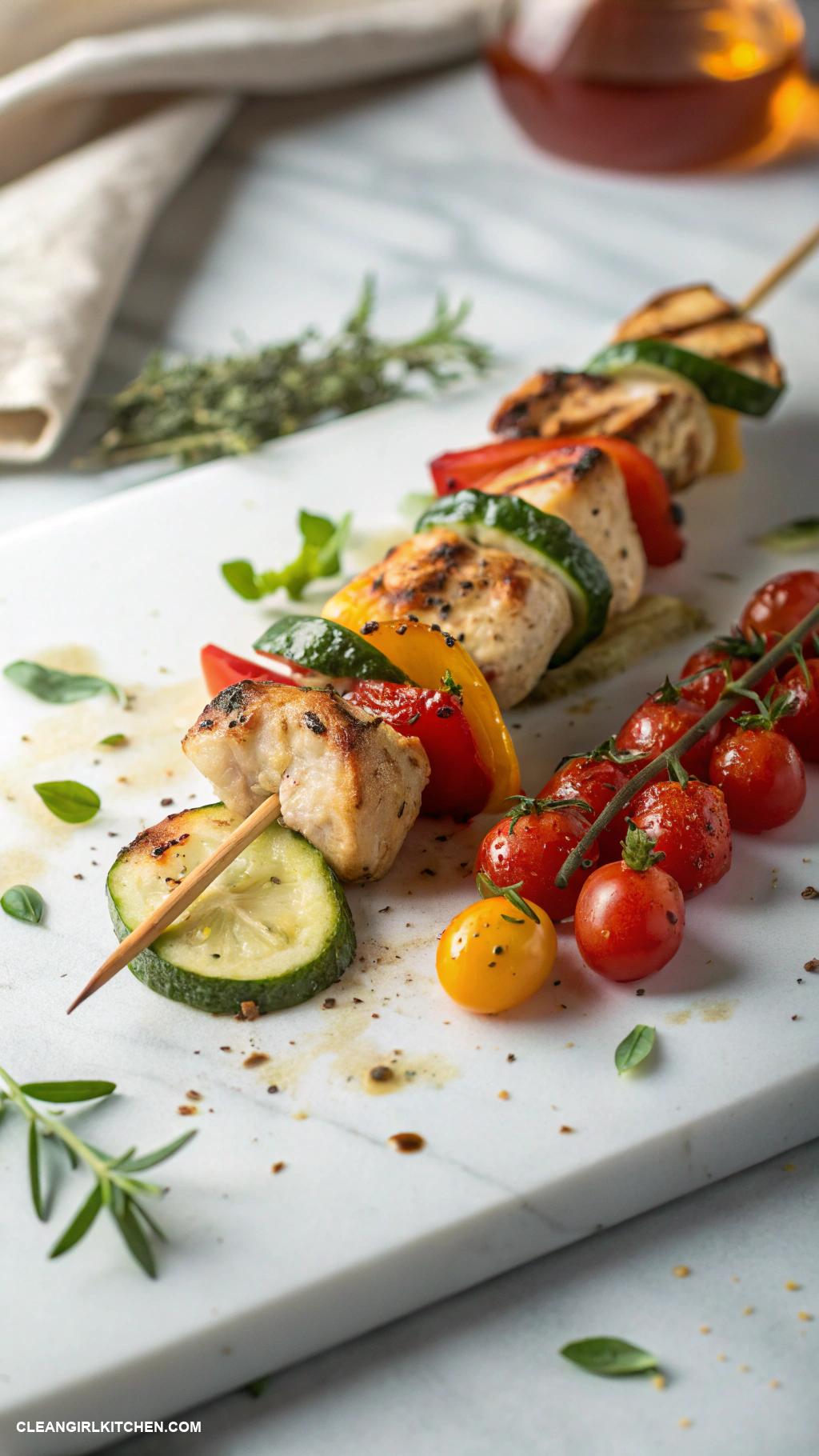 healthy gluten free recipes Grilled Chicken and Vegetable Skewers