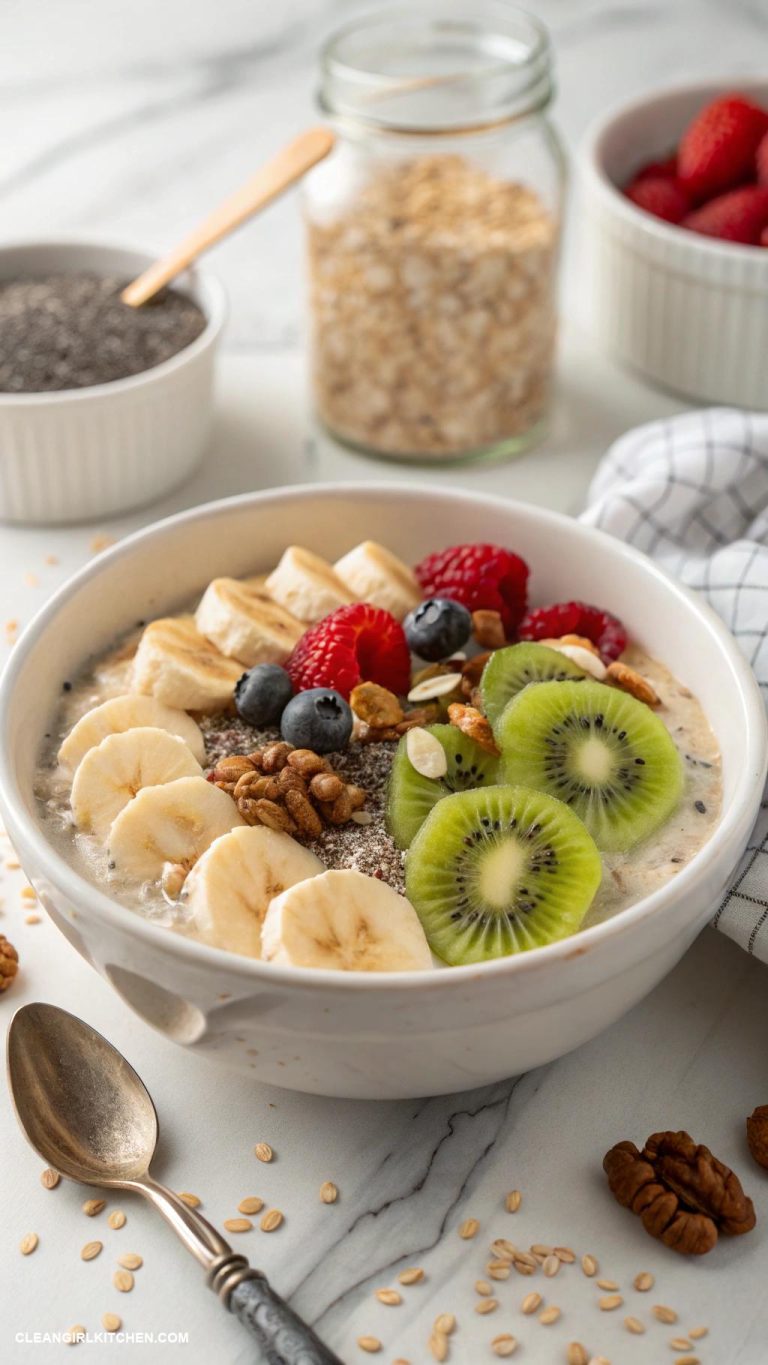 healthy gluten free recipes Overnight Oats with Nuts and Fresh Fruit