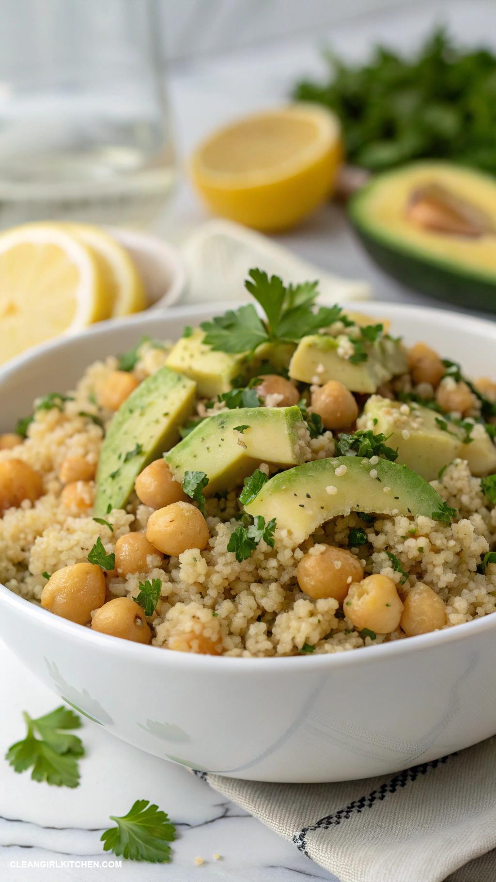 healthy gluten free recipes Quinoa Salad with Chickpeas and Avocado